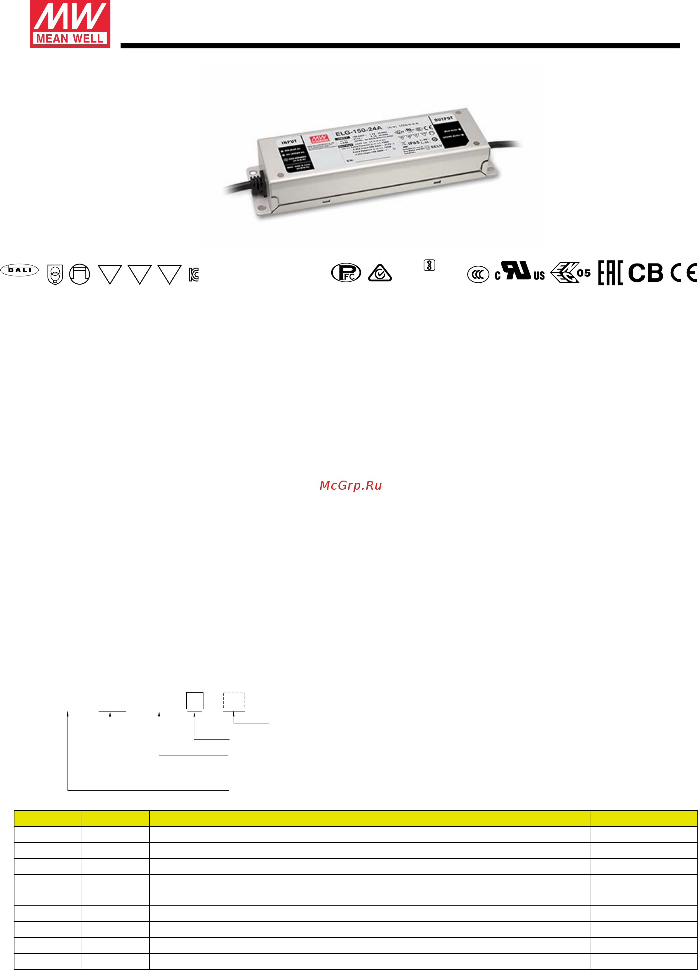 MEAN WELL ELG-240-48AB-3Y Инструкция язык EN онлайн