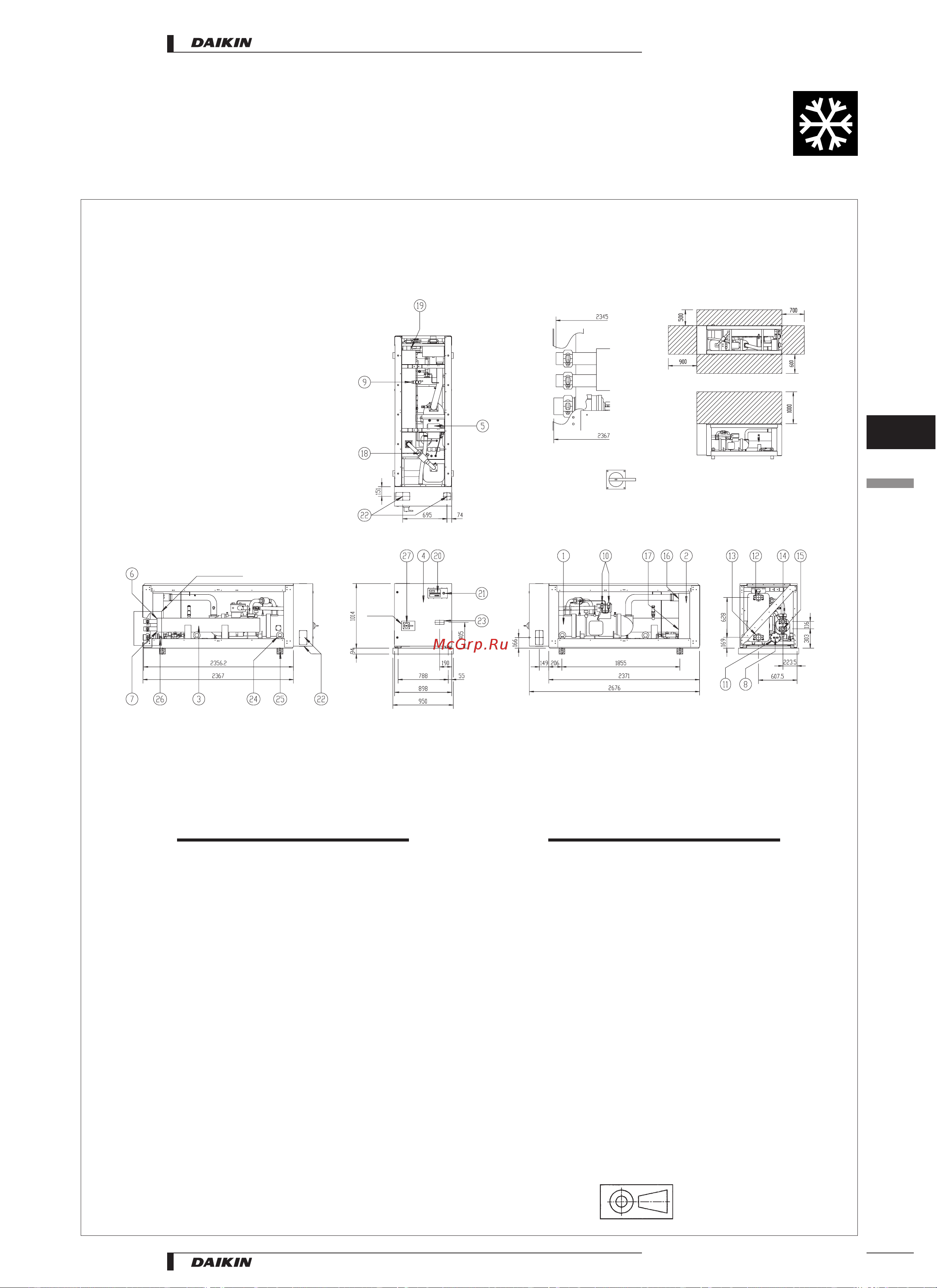 Daikin EUW(*)60КХ [13/40] Dimensional drawings