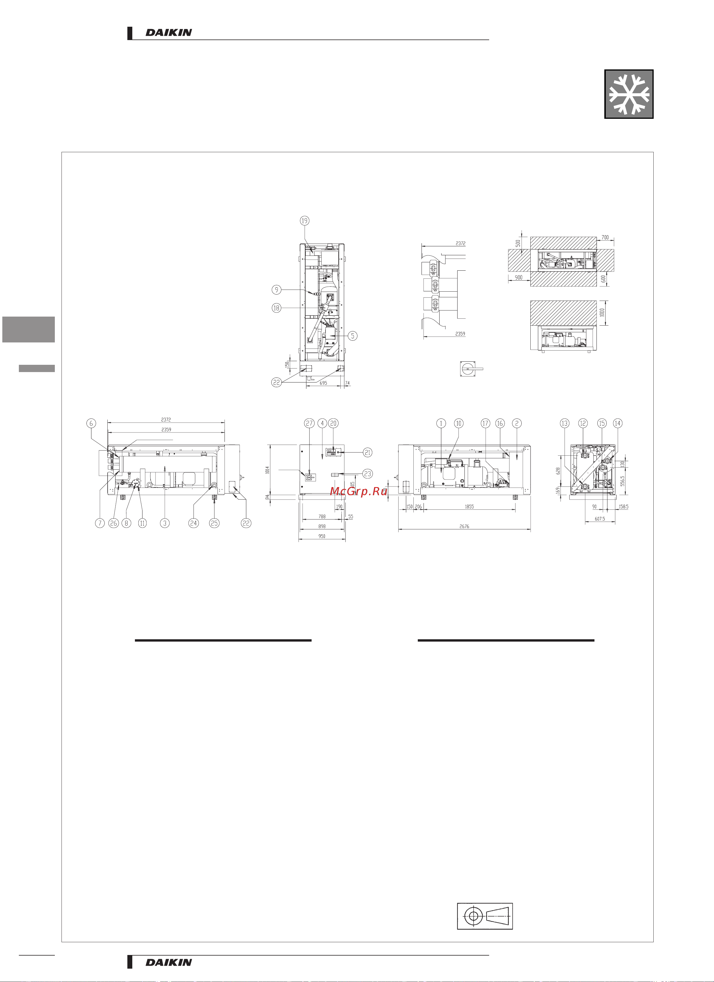Daikin EUW(*)60КХ [14/40] Dimensional drawings