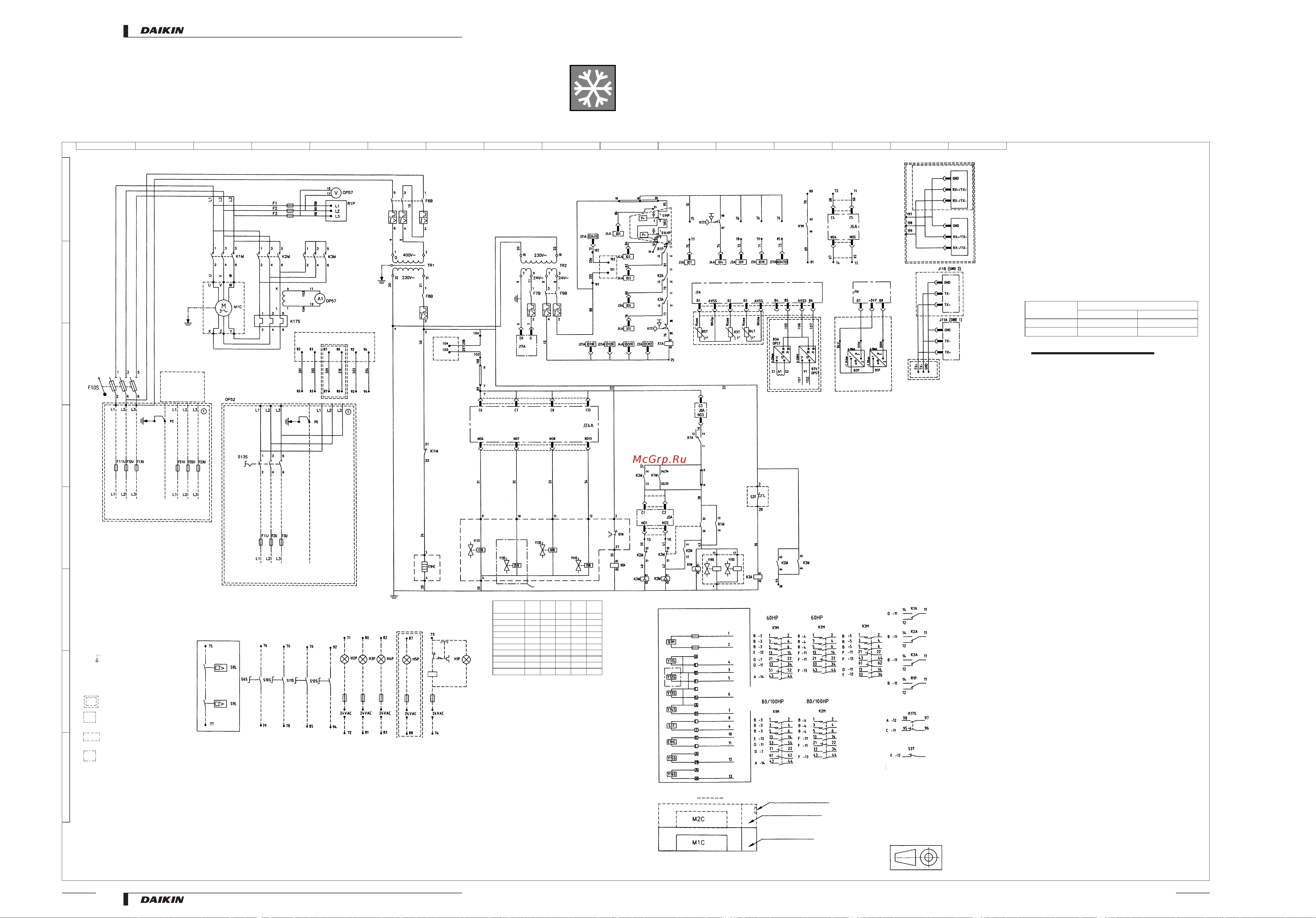 Daikin EUW(*)160КХ [23/40] Wiring diagrams