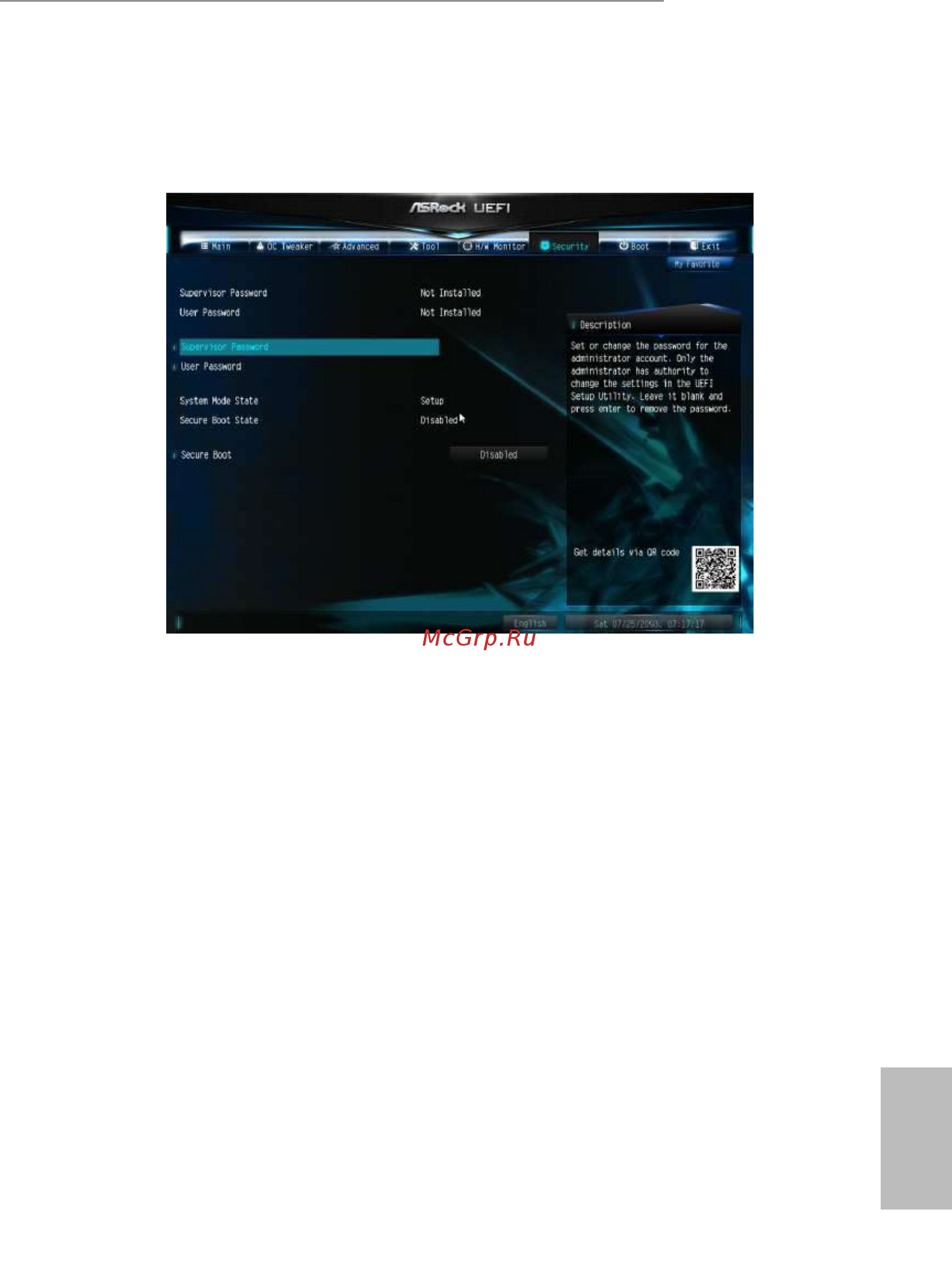 ASRock X99 Extreme6/3.1 [97/102] Security screen