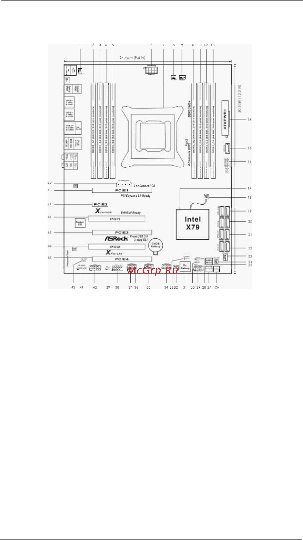 ASRock X79 Extreme6/GB [12/101] Motherboard layout x79 extreme6 gb x79 extreme6