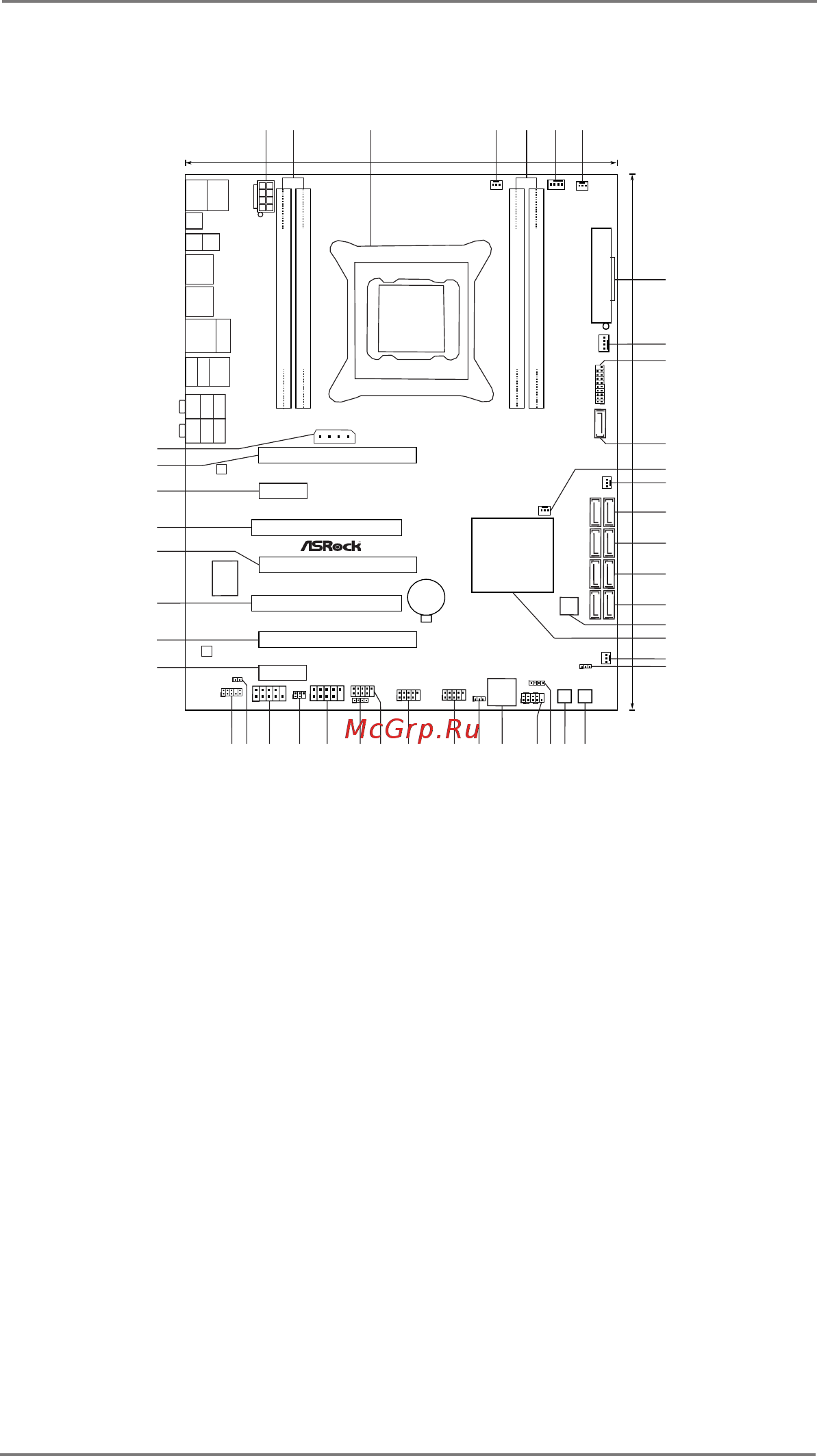 ASRock X79 Extreme4 [12/79] Motherboard layout