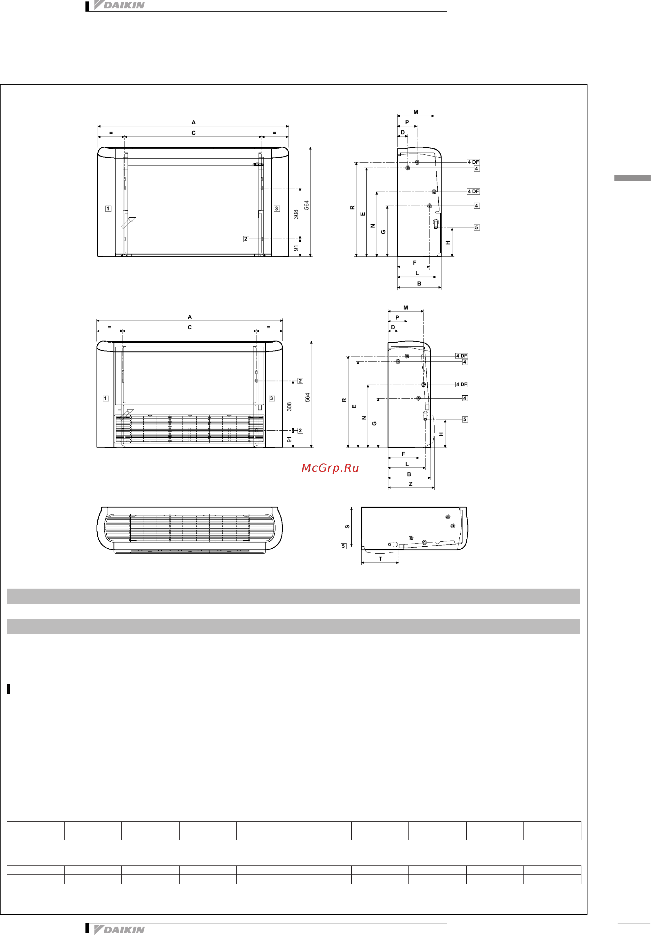Daikin FWL03DAF [35/45] Размерные чертежи