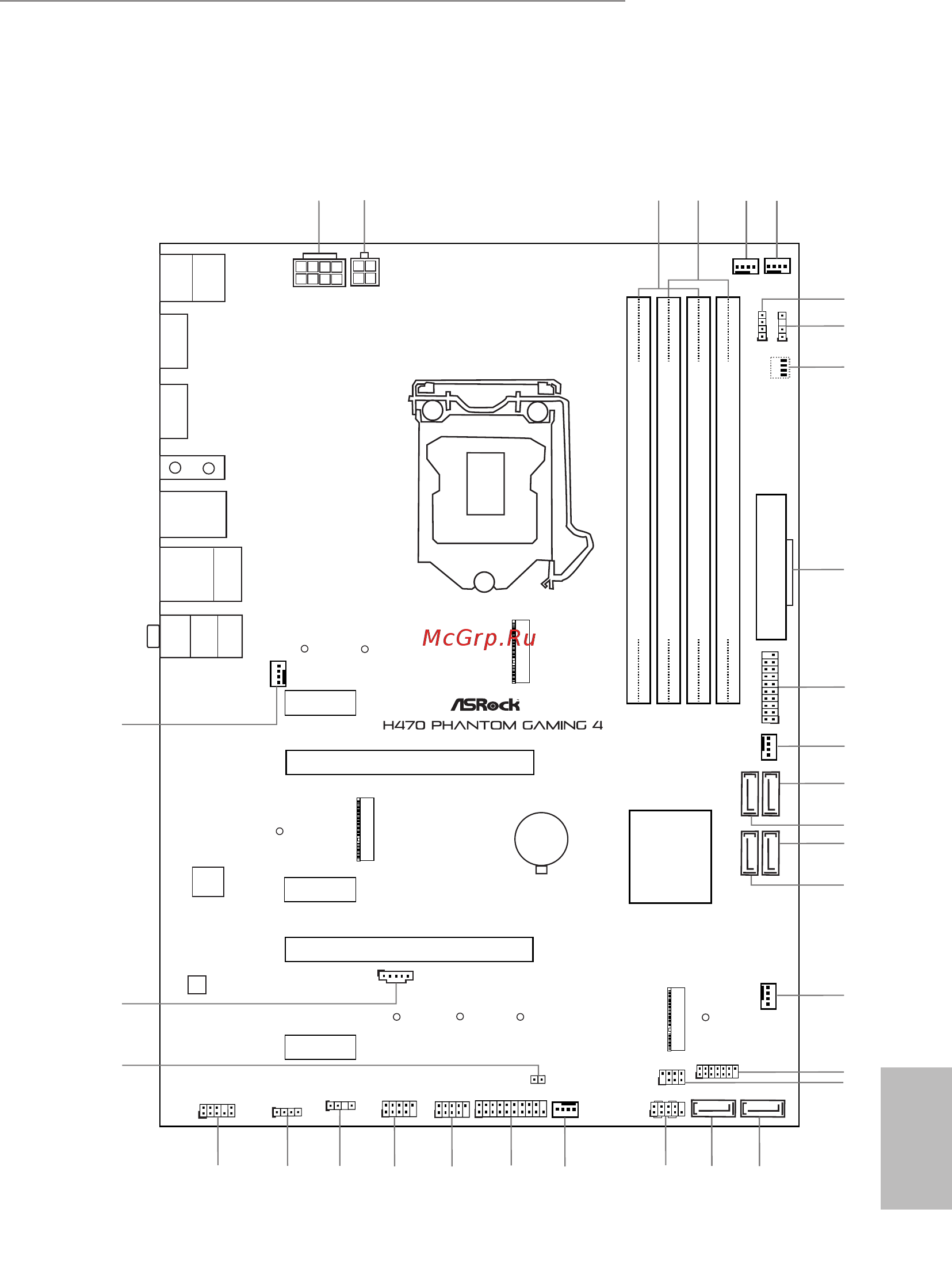 ASRock H470 Phantom Gaming 4 [3/192] Motherboard layout
