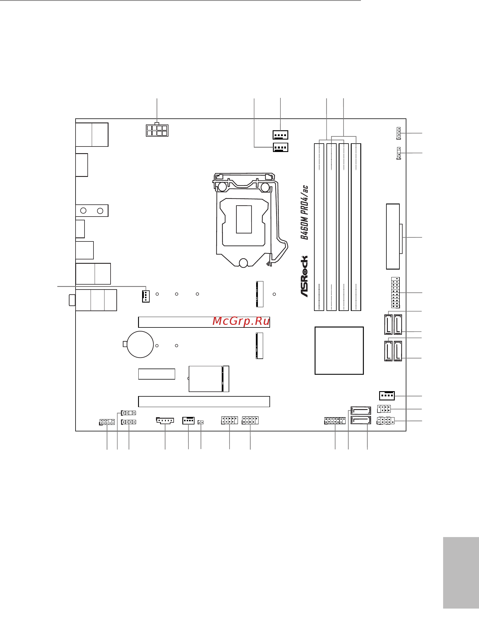 ASRock B460M Pro4/ac [3/176] Motherboard layout