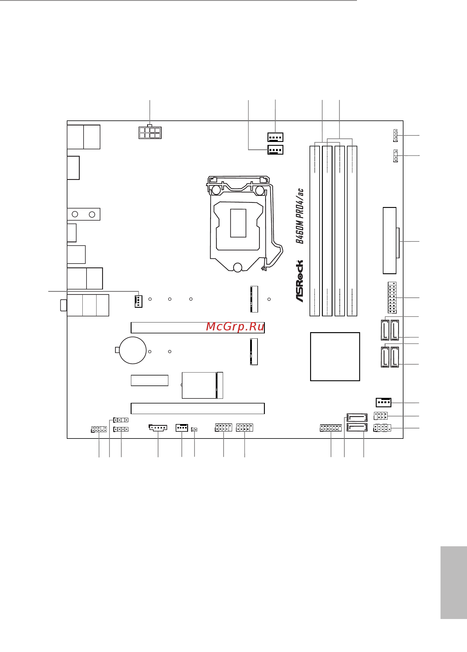 ASRock B460M Pro4/ac [15/97] Motherboard layout