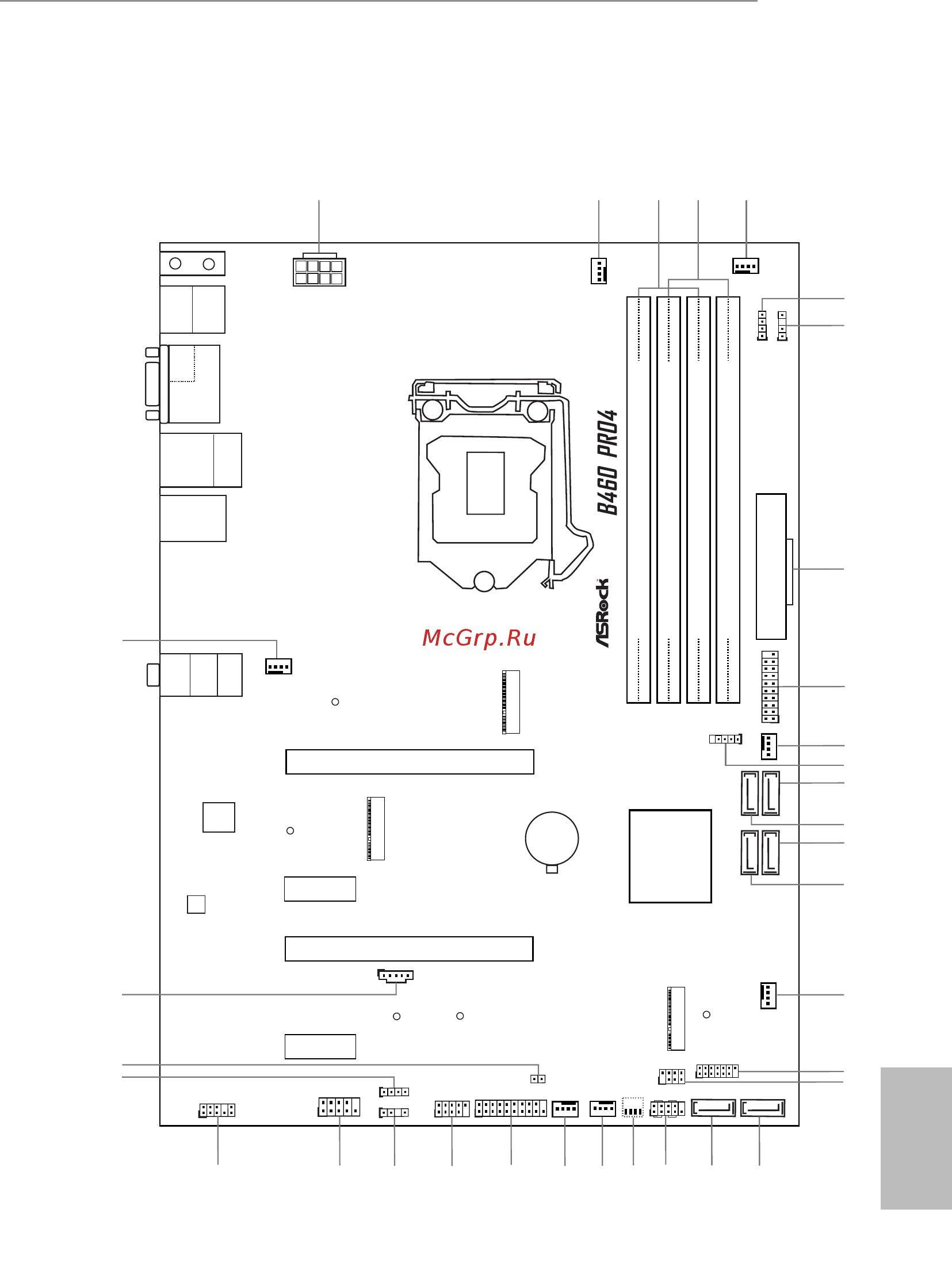ASRock B460 Pro4 [3/190] Motherboard layout