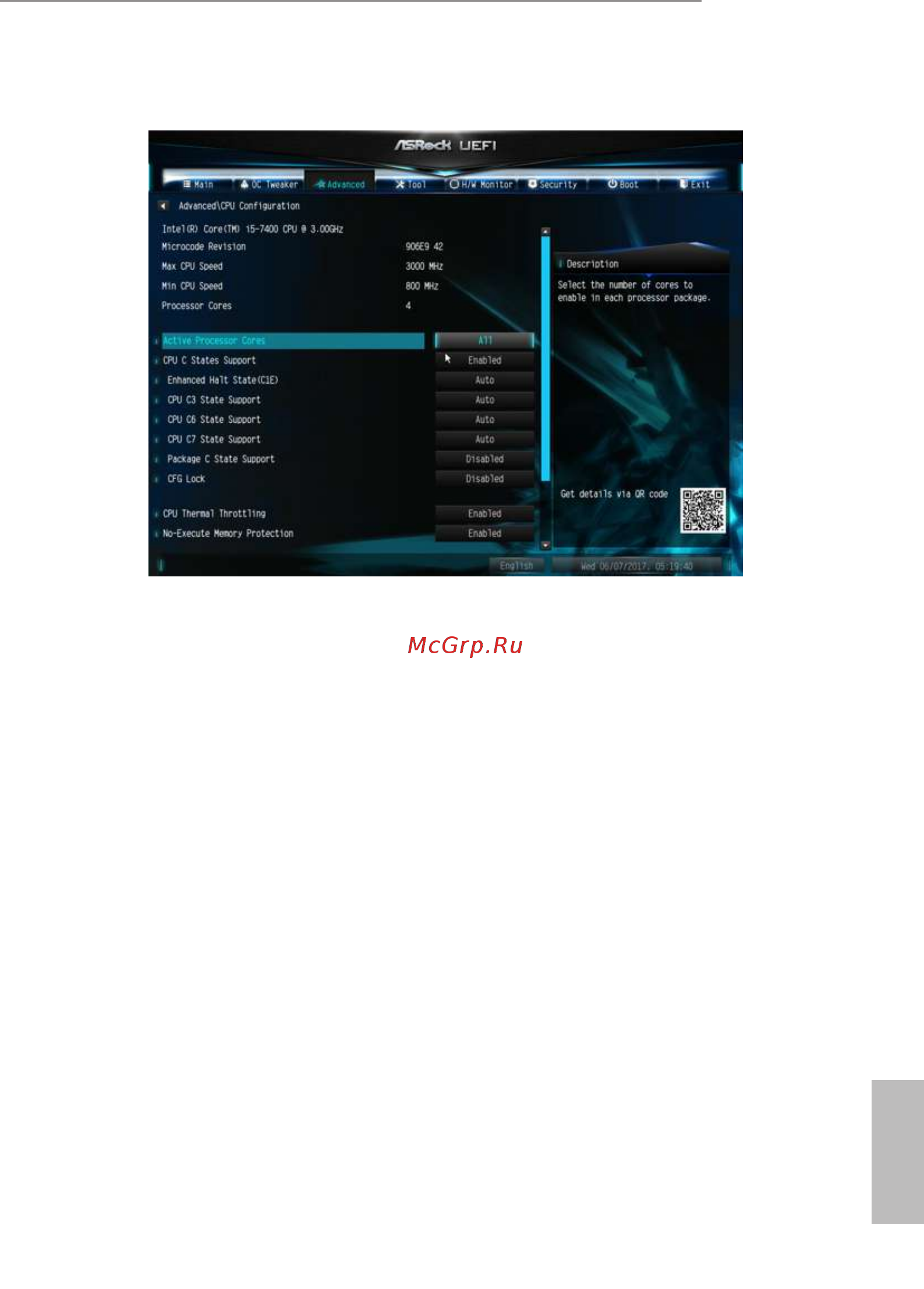 ASRock H110 Pro BTC+ [54/73] Cpu configuration