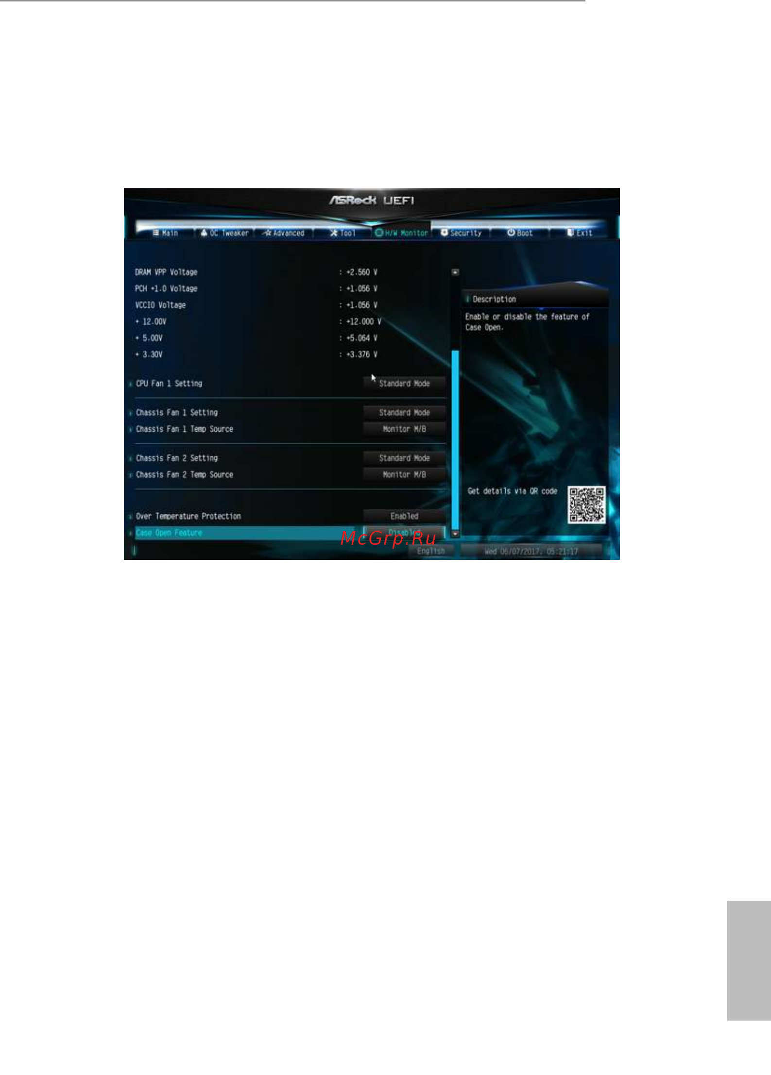 ASRock H110 Pro BTC+ [66/73] Hardware health event monitoring screen