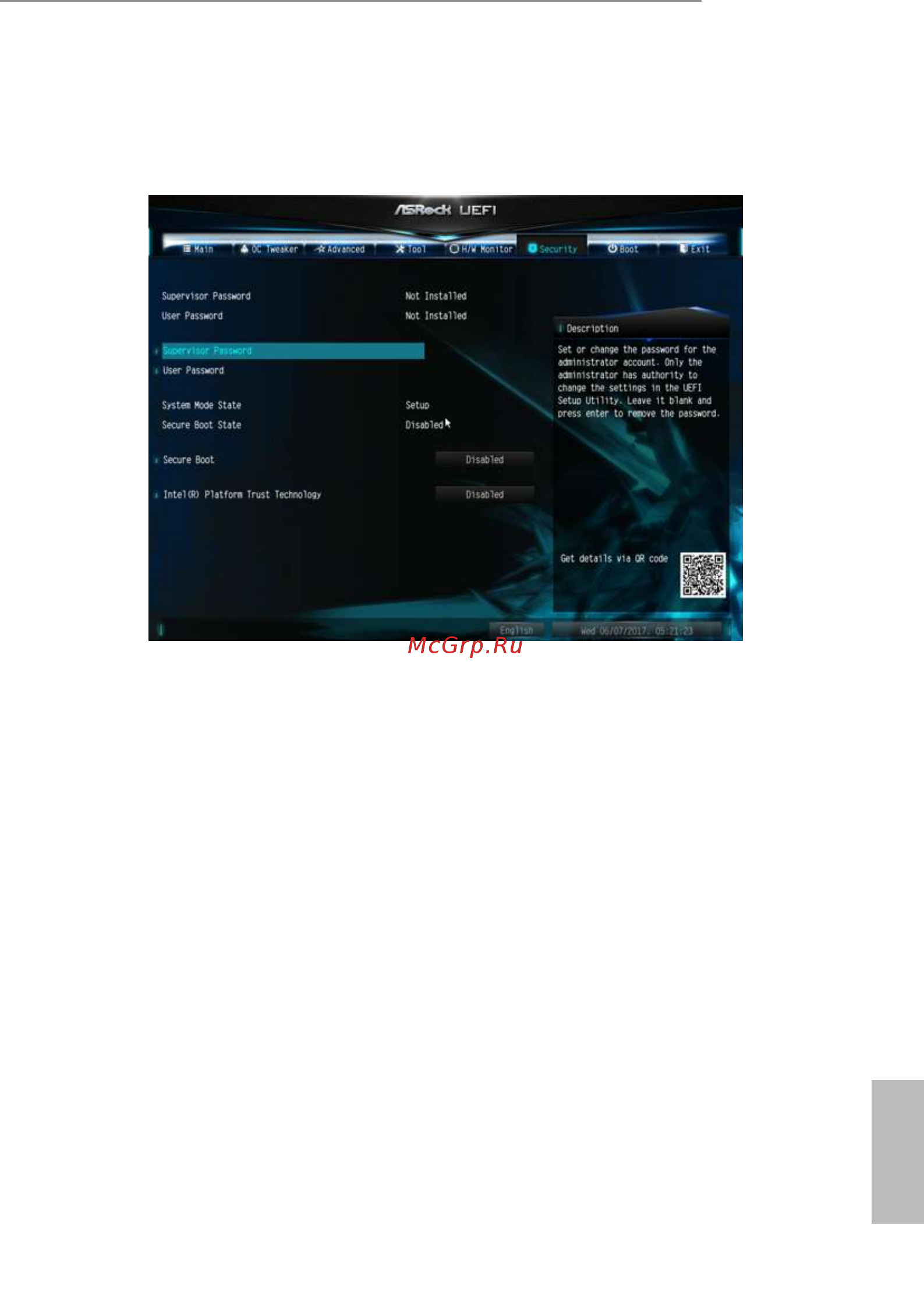 ASRock H110 Pro BTC+ [68/73] Security screen