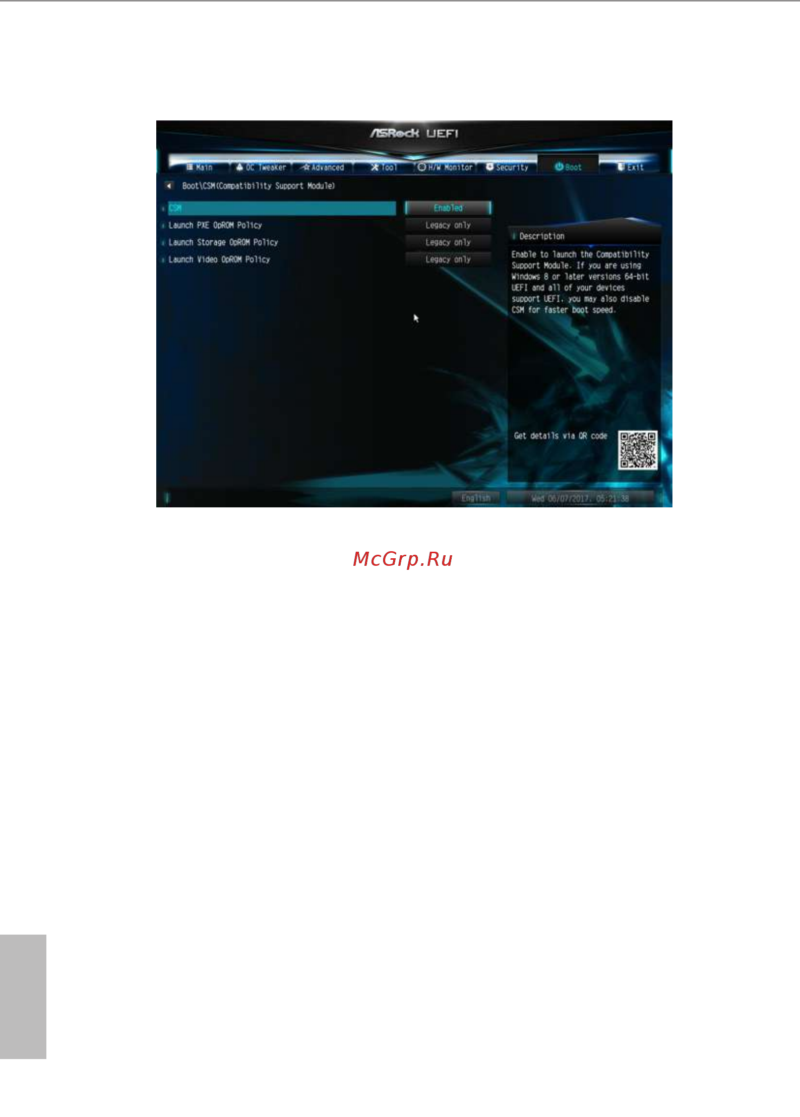 ASRock H110 Pro BTC+ [71/73] Launch video oprom policy