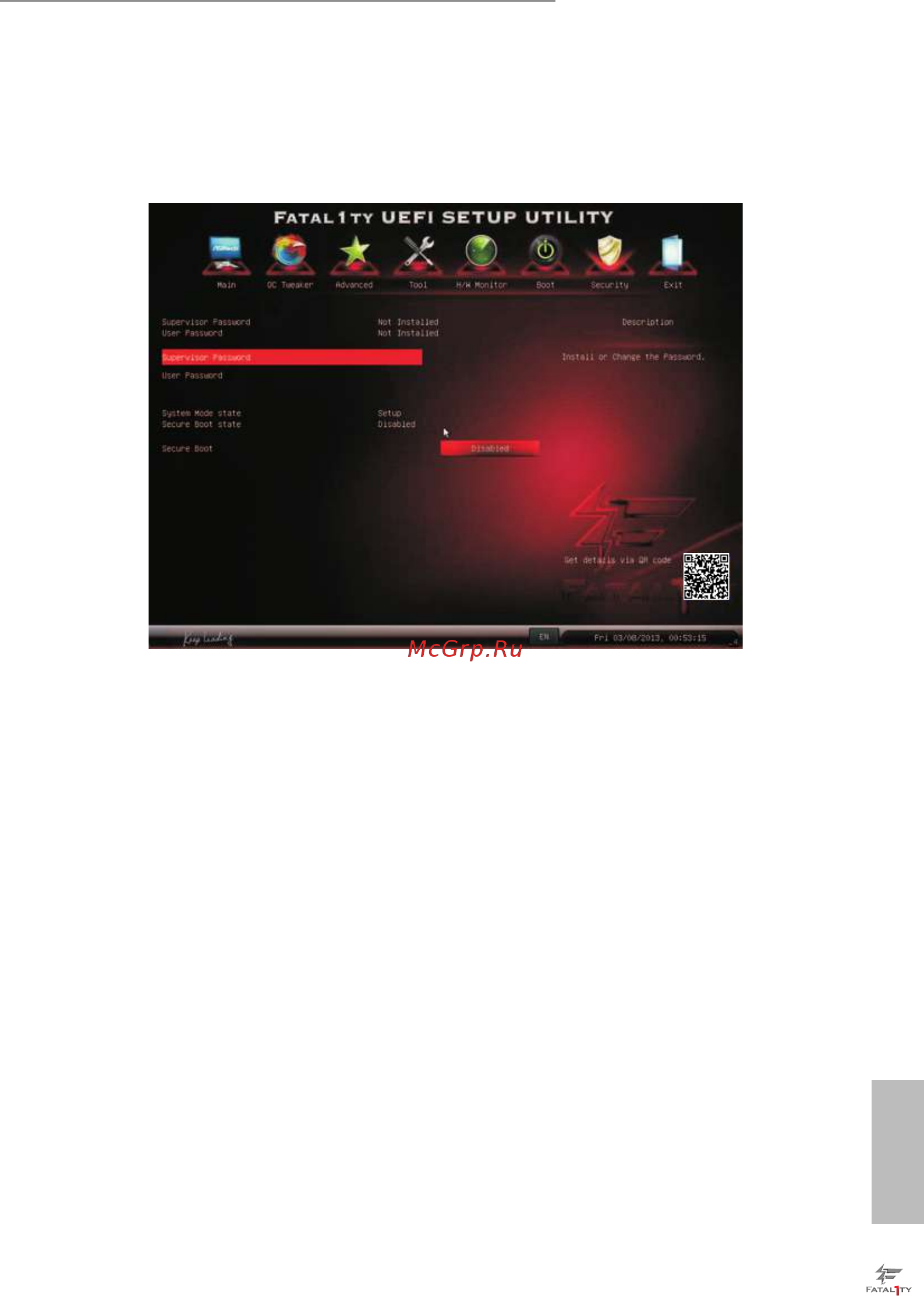 ASRock Fatal1ty H87 Performance [103/105] Security screen