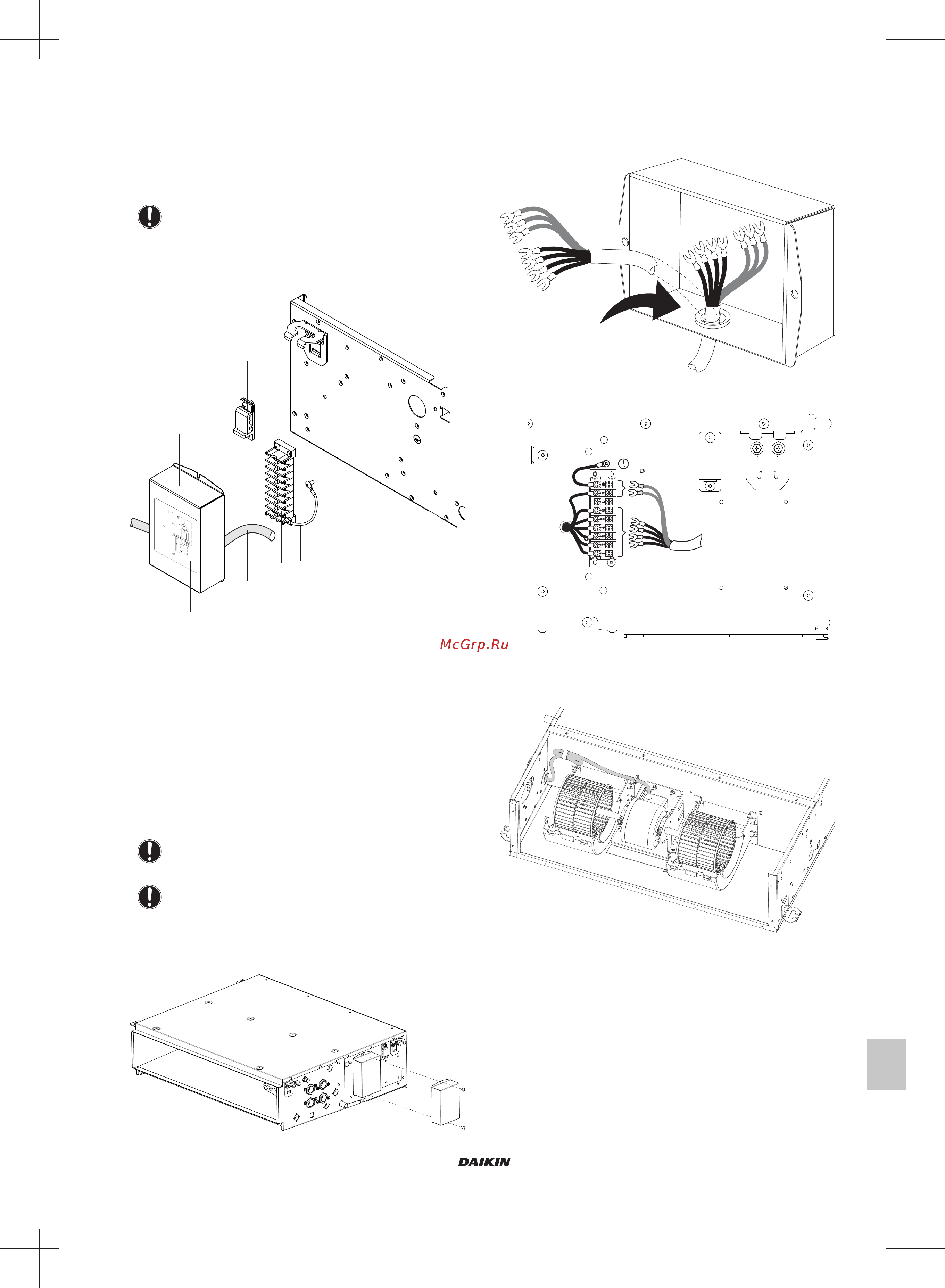Daikin FWE03DATN5V3-L [173/200] Fan coil ünitesine elektrik kablolarını bağlamak için