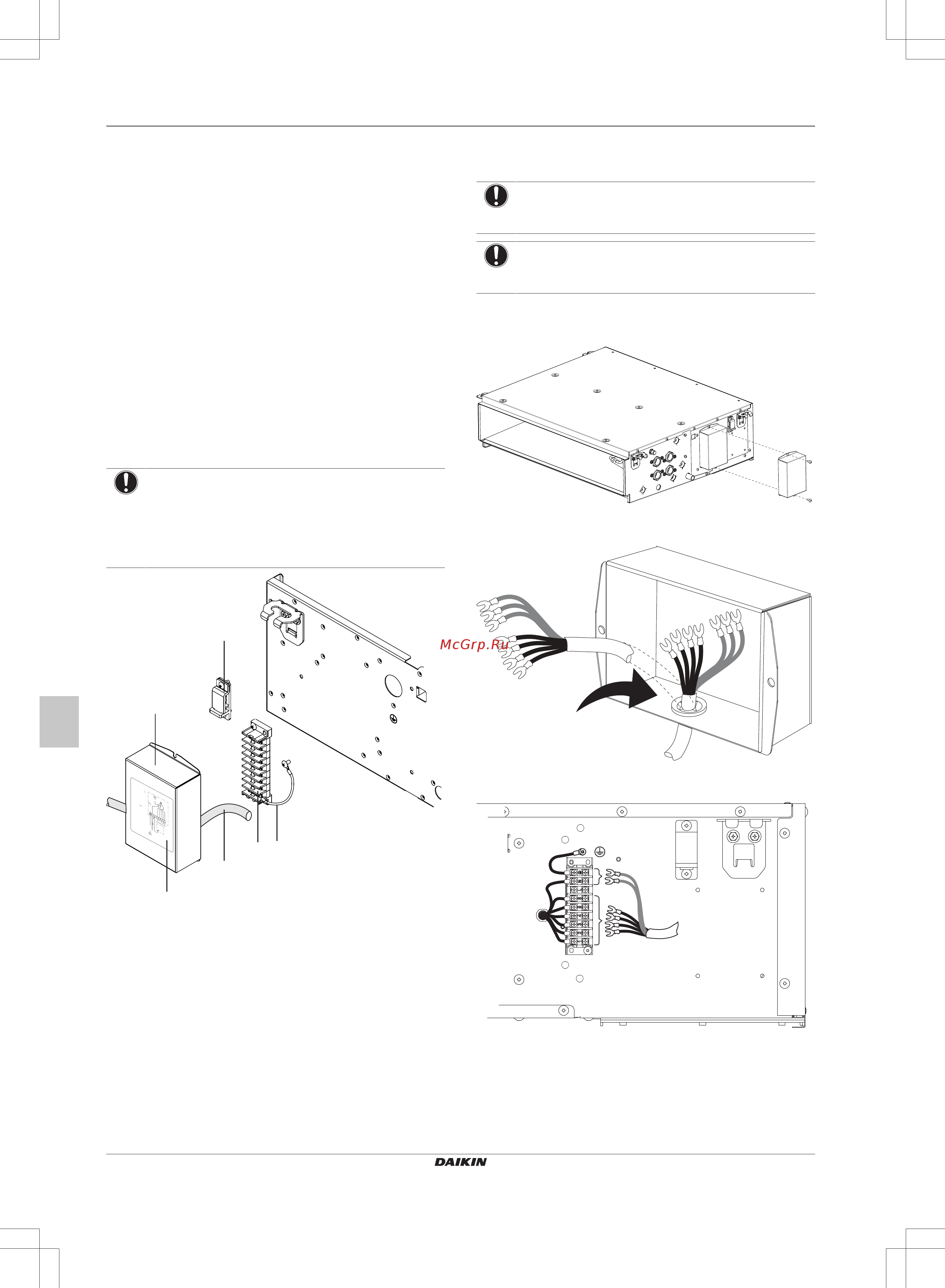 Daikin FWE10DATN5V3-R [64/200] Elektrische bedrading aansluiten op de ventilo convector