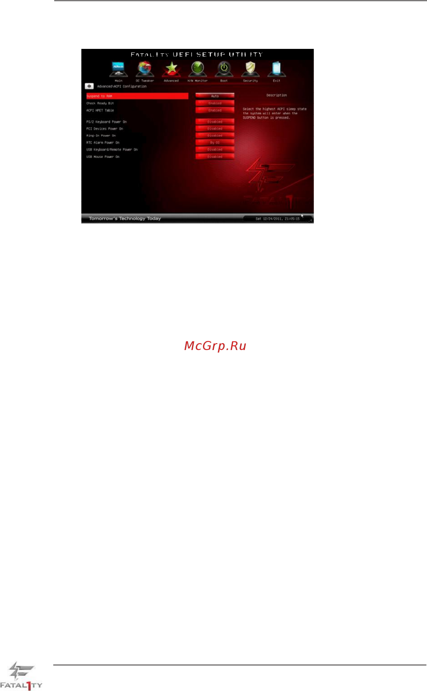 ASRock Fatal1ty Z77 Professional-M [72/83] Acpi configuration