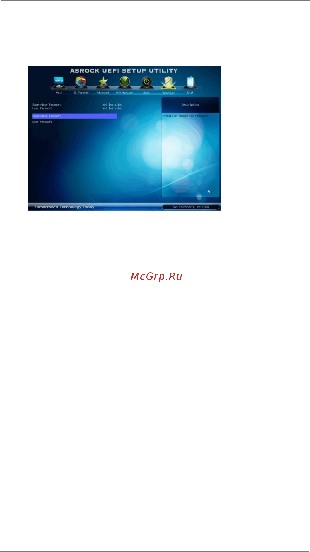 ASRock Z77M [62/69] Security screen