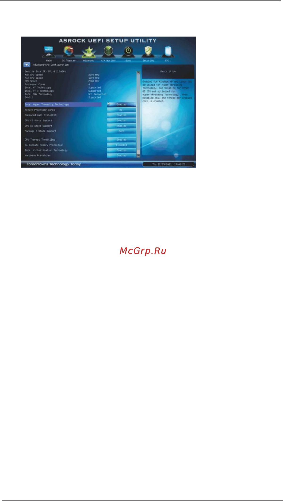 ASRock Z77 Pro4 [54/74] Cpu configuration