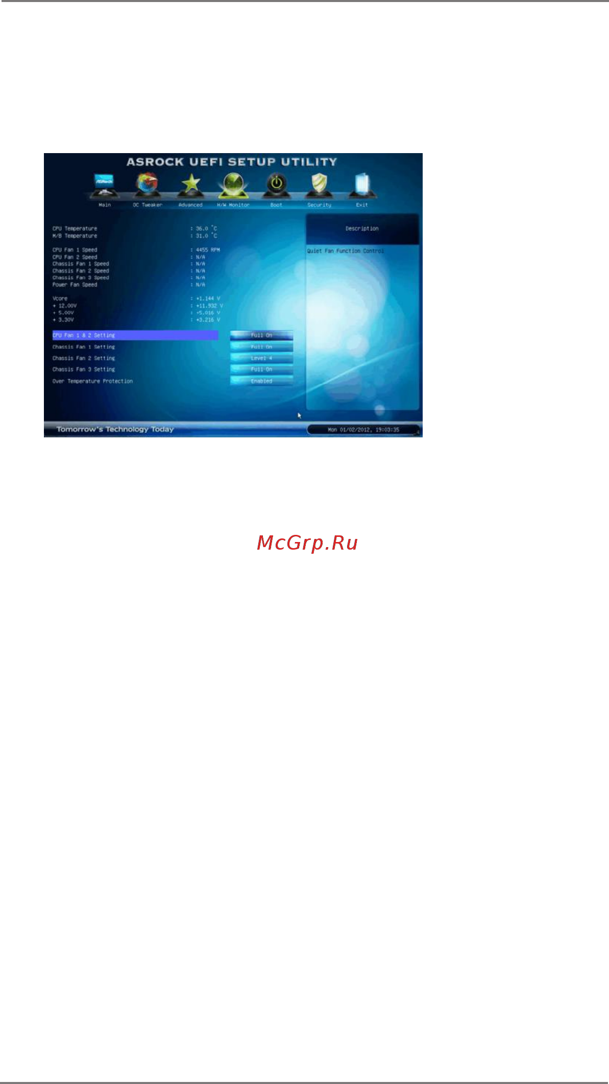 ASRock Z77 Extreme4 [70/79] Hardware health event monitoring screen