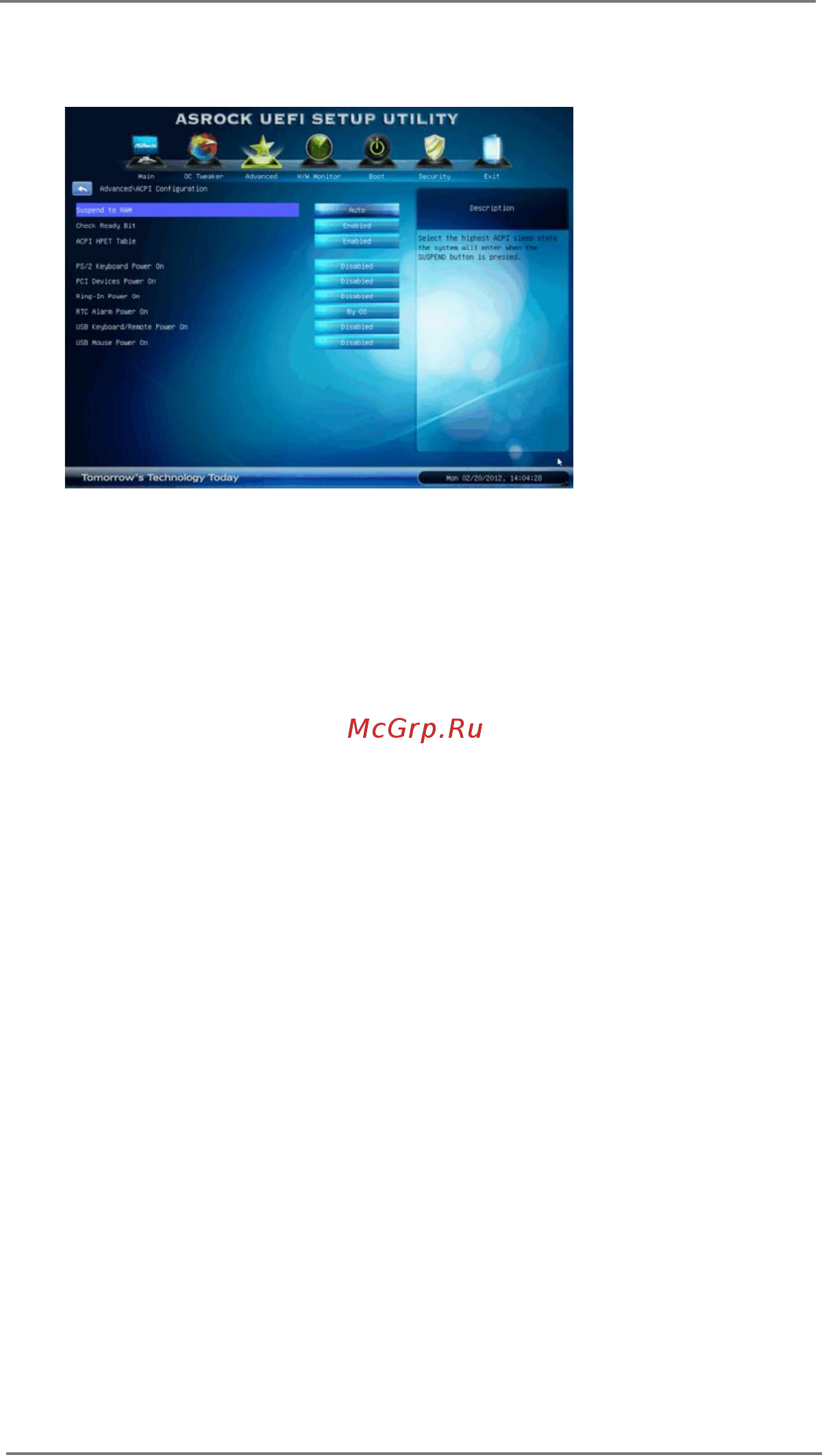 ASRock ZH77 Pro3 [59/70] Acpi configuration