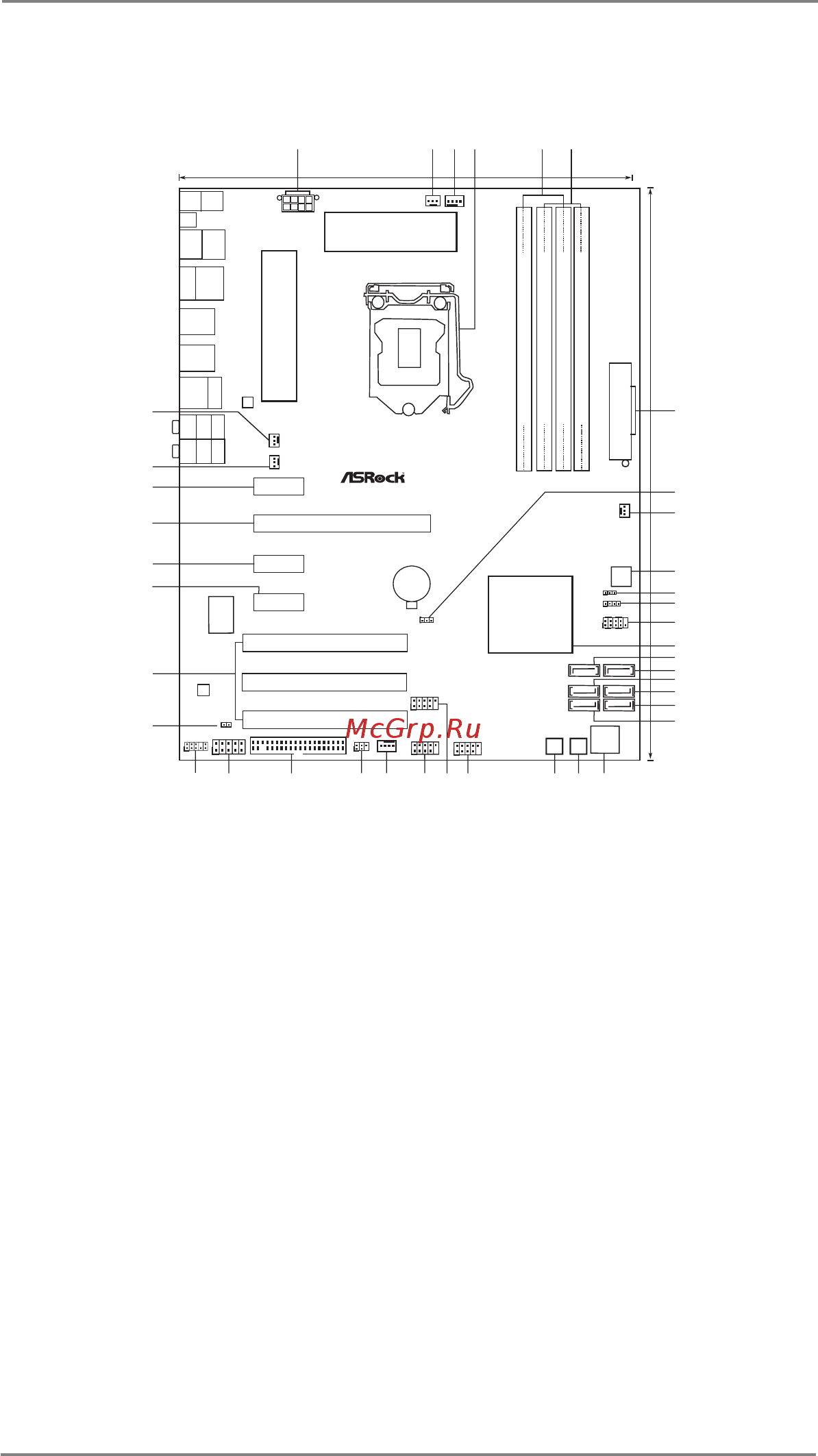 ASRock P67 Pro3 [12/64] Motherboard layout