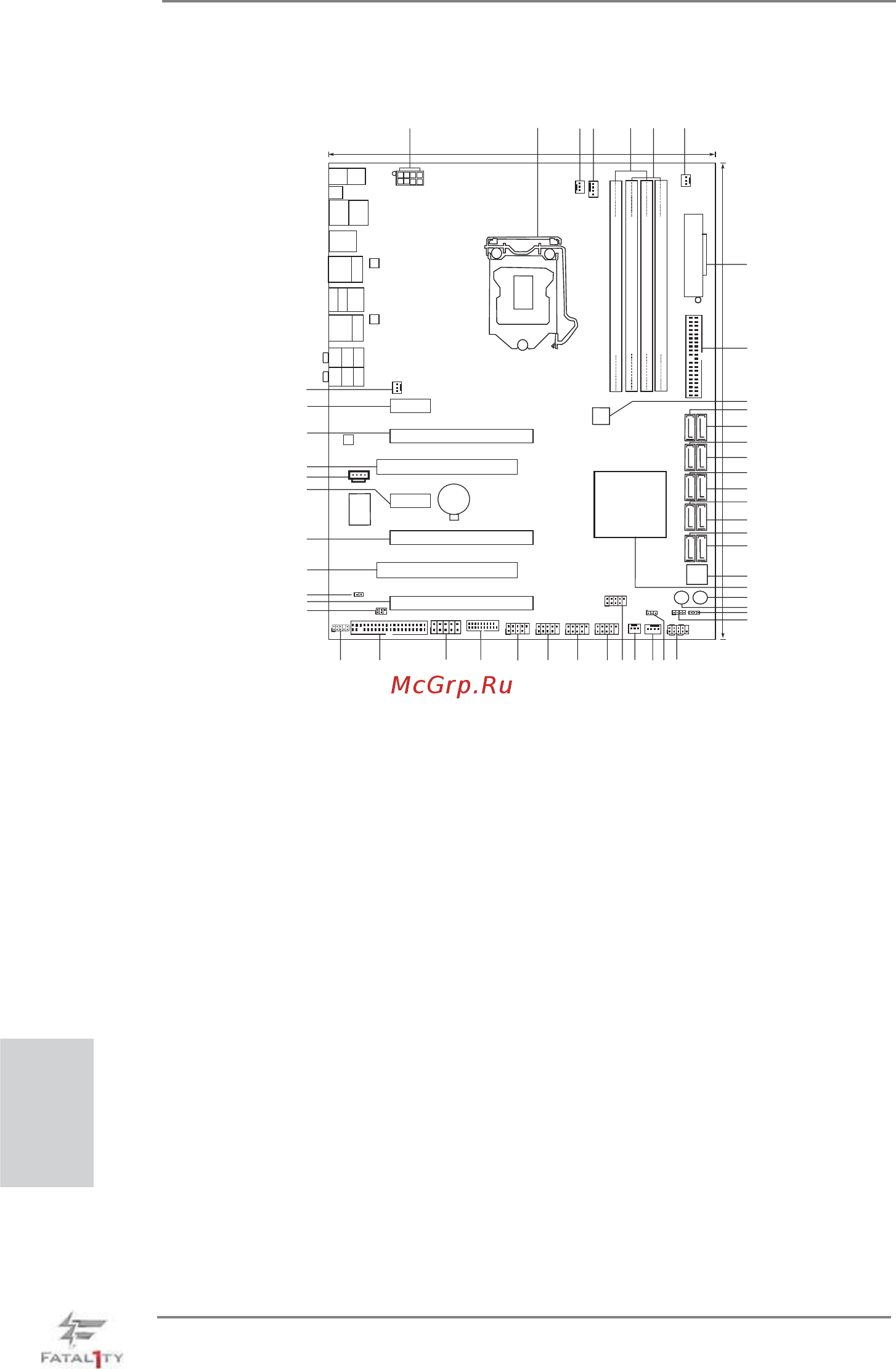 ASRock Fatal1ty P67 Professional [4/314] Motherboard layout