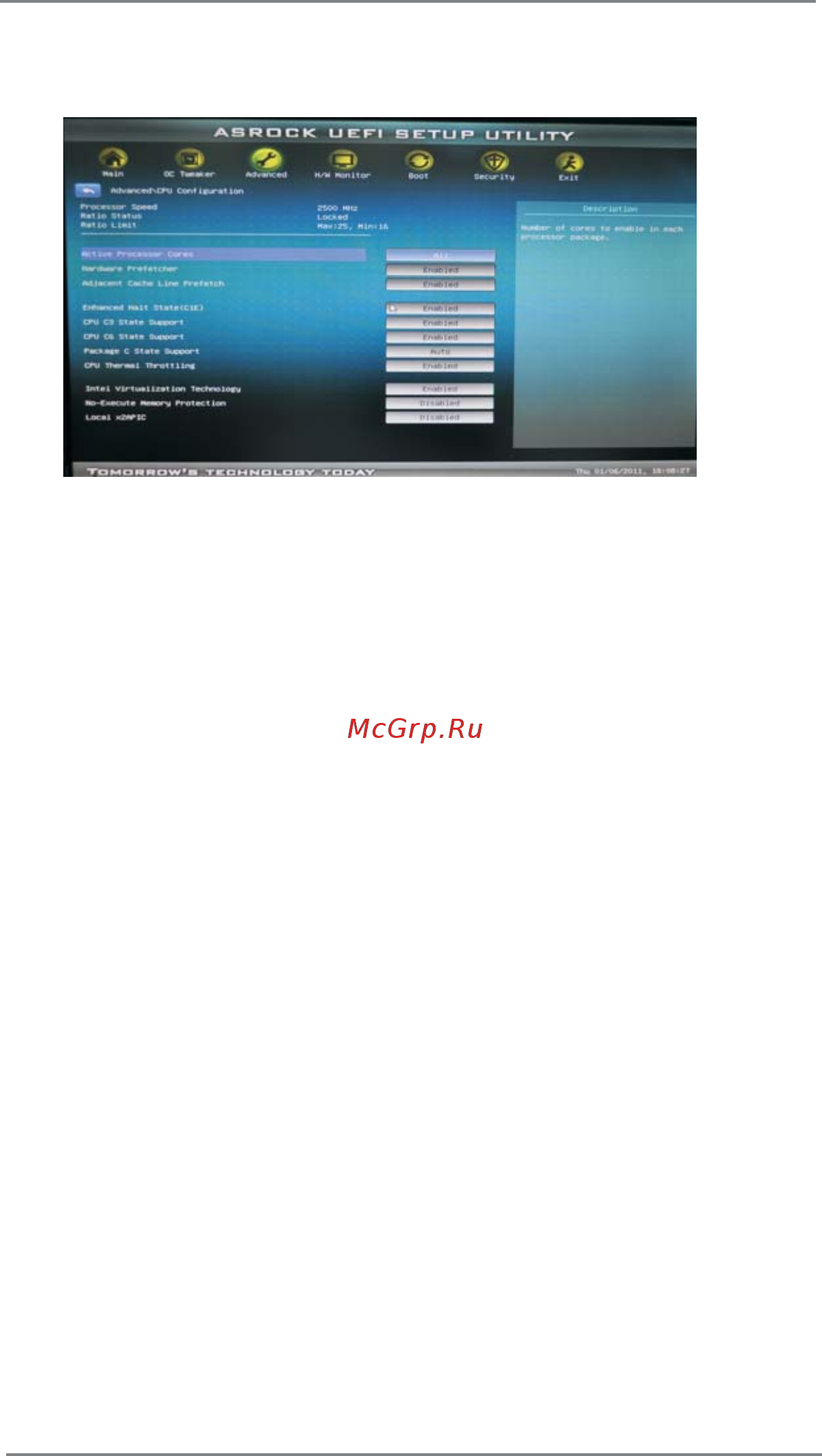 ASRock H67M-ITX/HT [47/61] Cpu configuration
