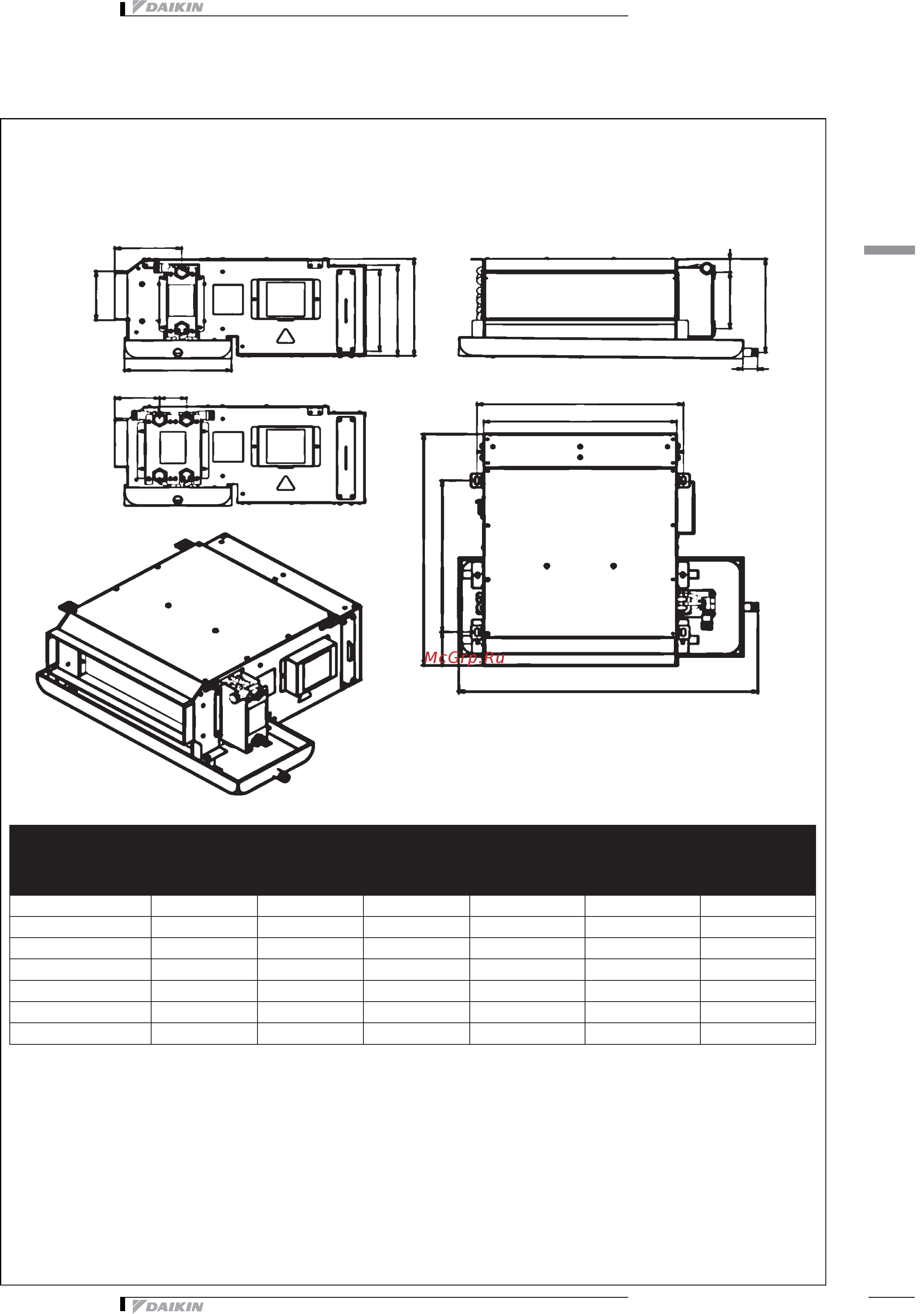 Daikin FWE08CF [21/29] Размерные чертежи