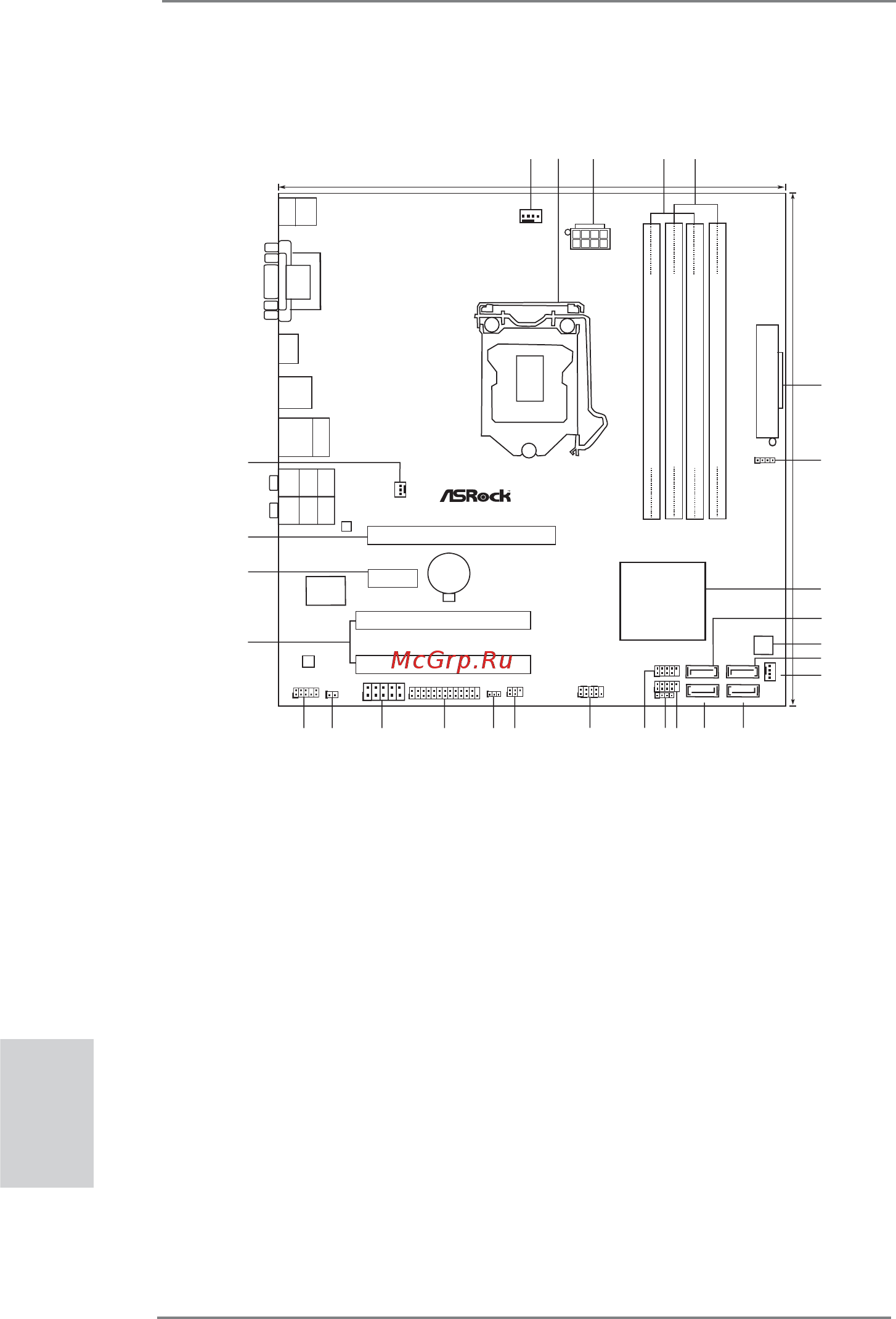 ASRock H61M-GE [2/181] Motherboard layout