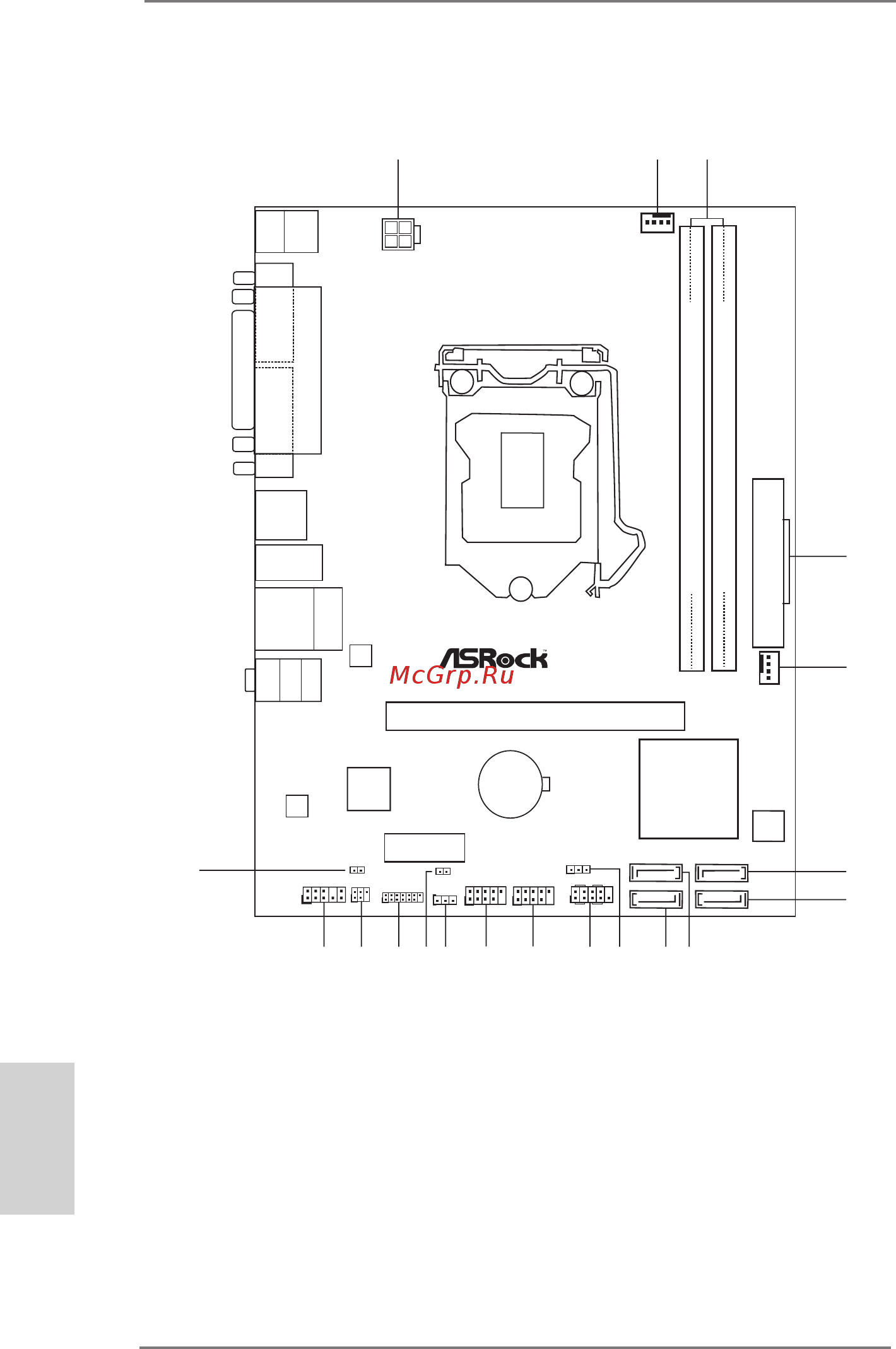 ASRock H61M-HP4 [2/15] Motherboard layout