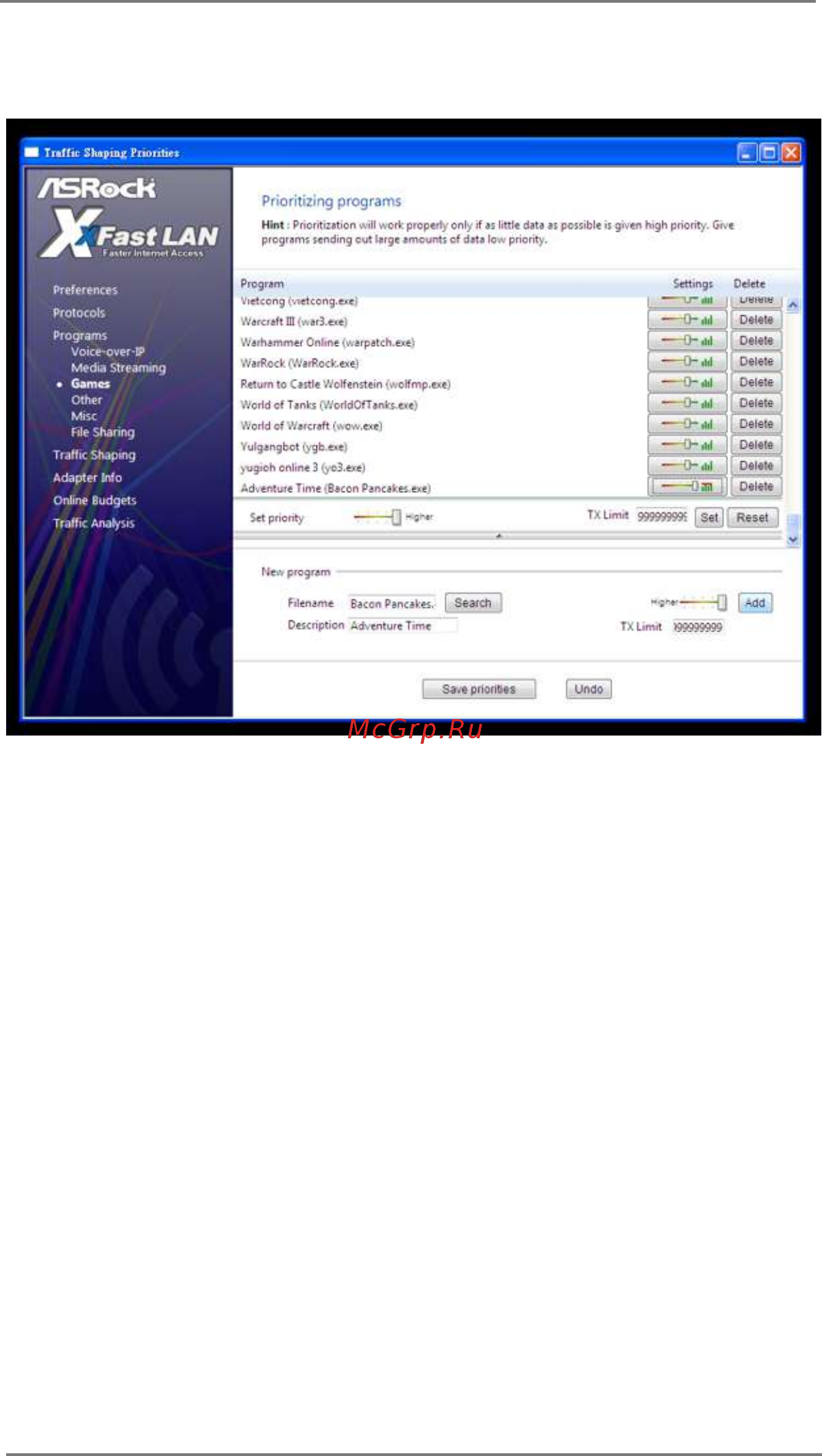ASRock H61M-DPS [43/71] Adding a new application and changing its priority
