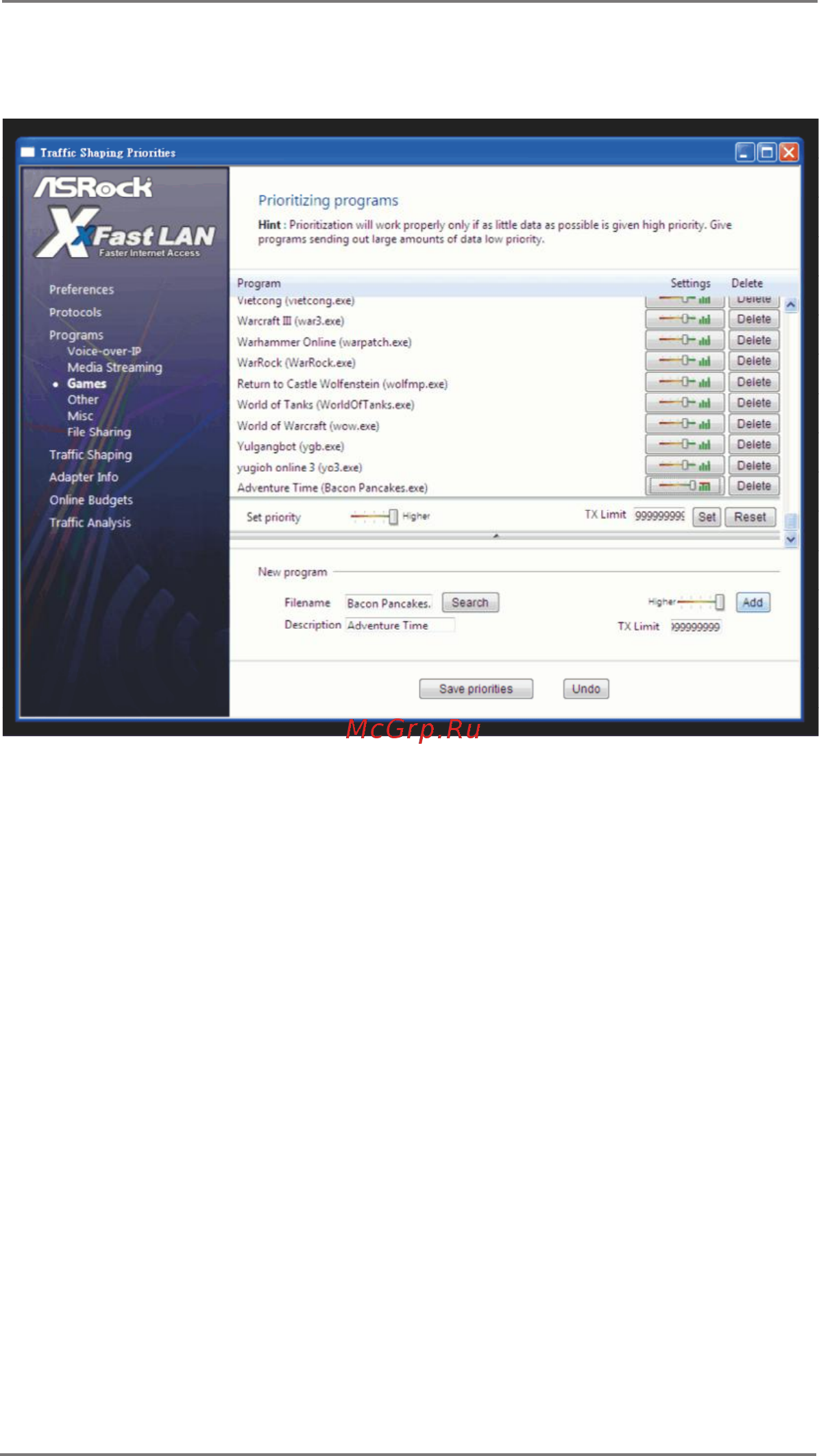 ASRock H61M-VS4 [38/67] Adding a new application and changing its priority