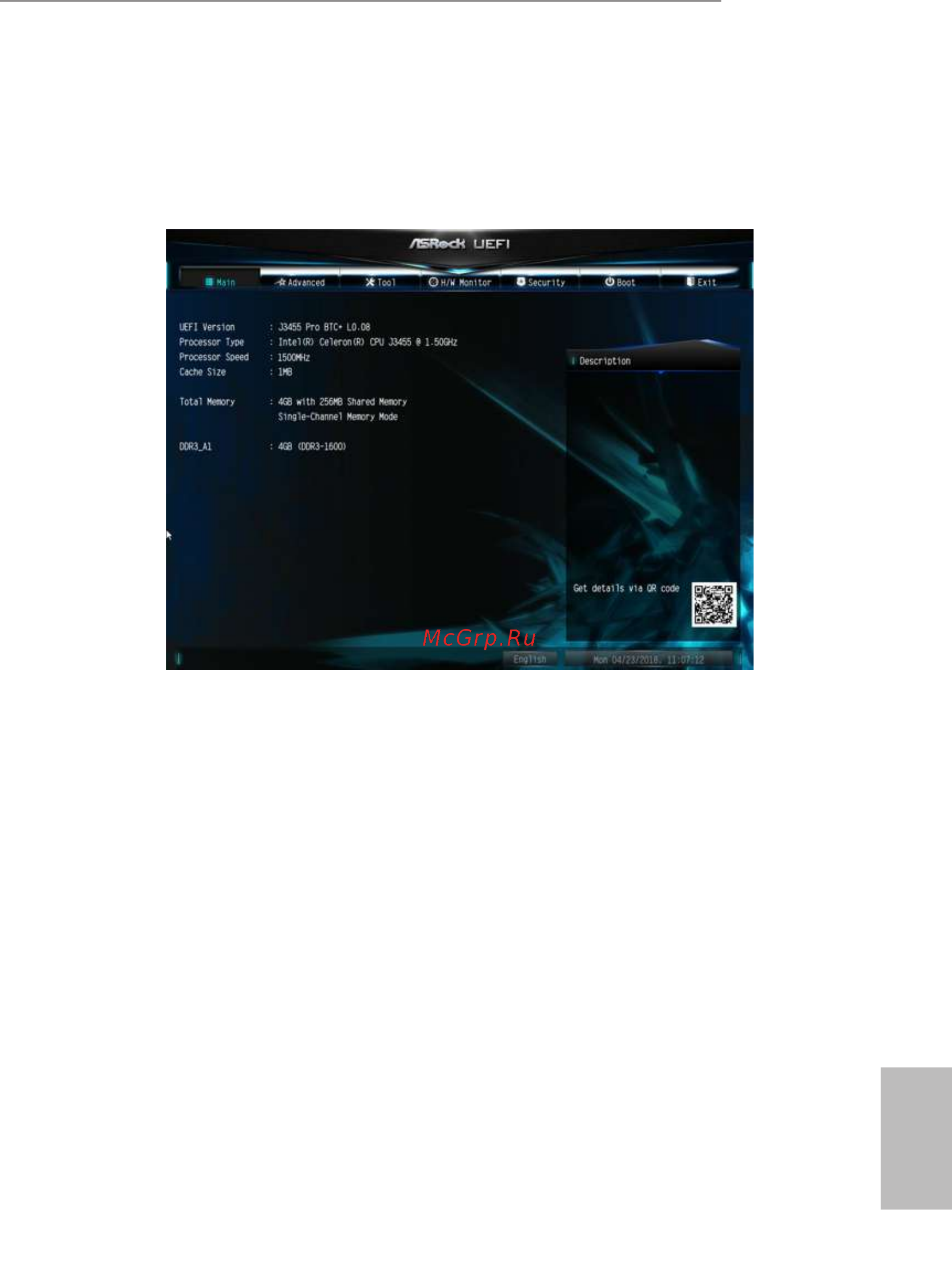 ASRock J3455 Pro BTC+ [32/52] Main screen