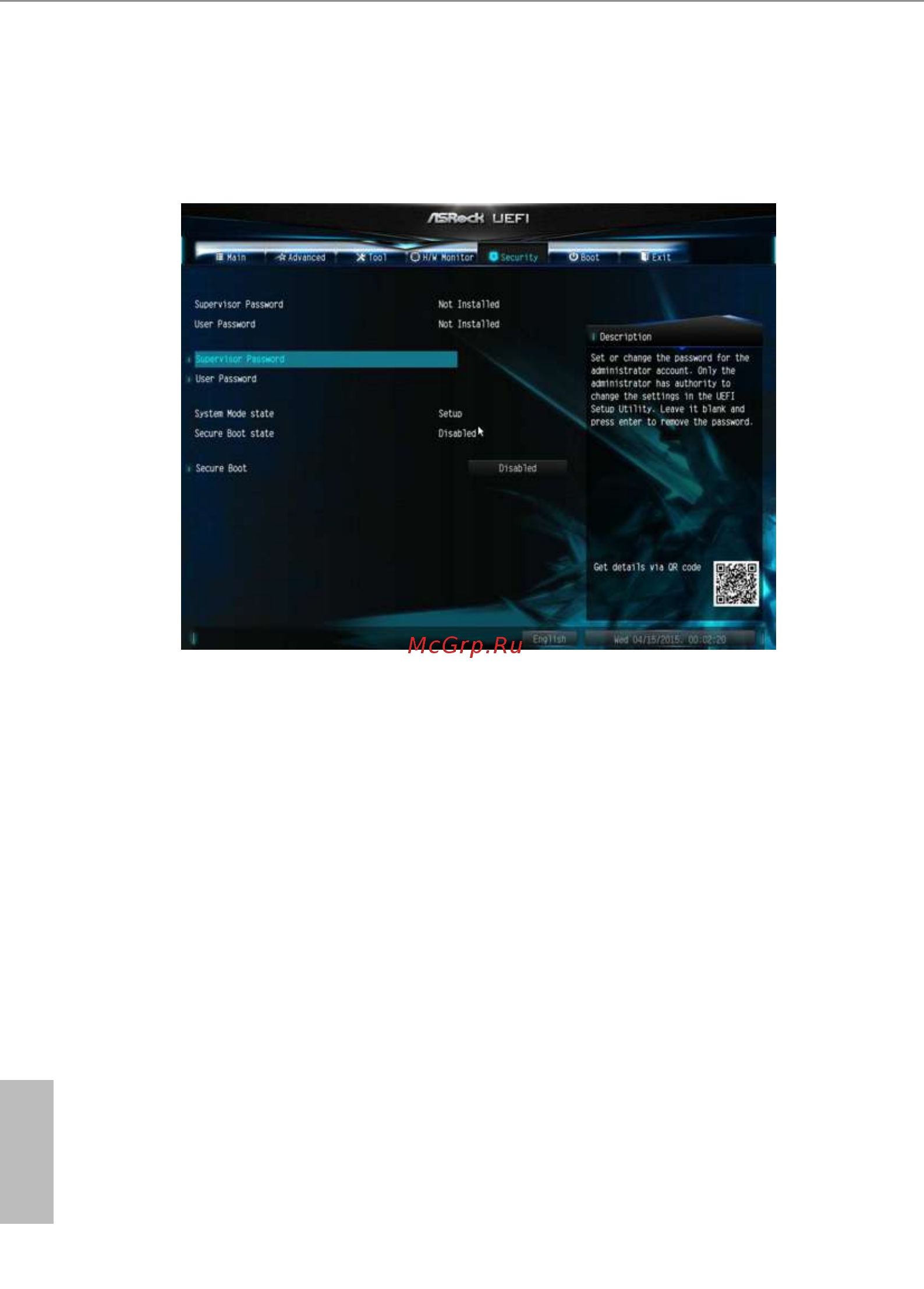 ASRock N3150-ITX [51/56] Security screen