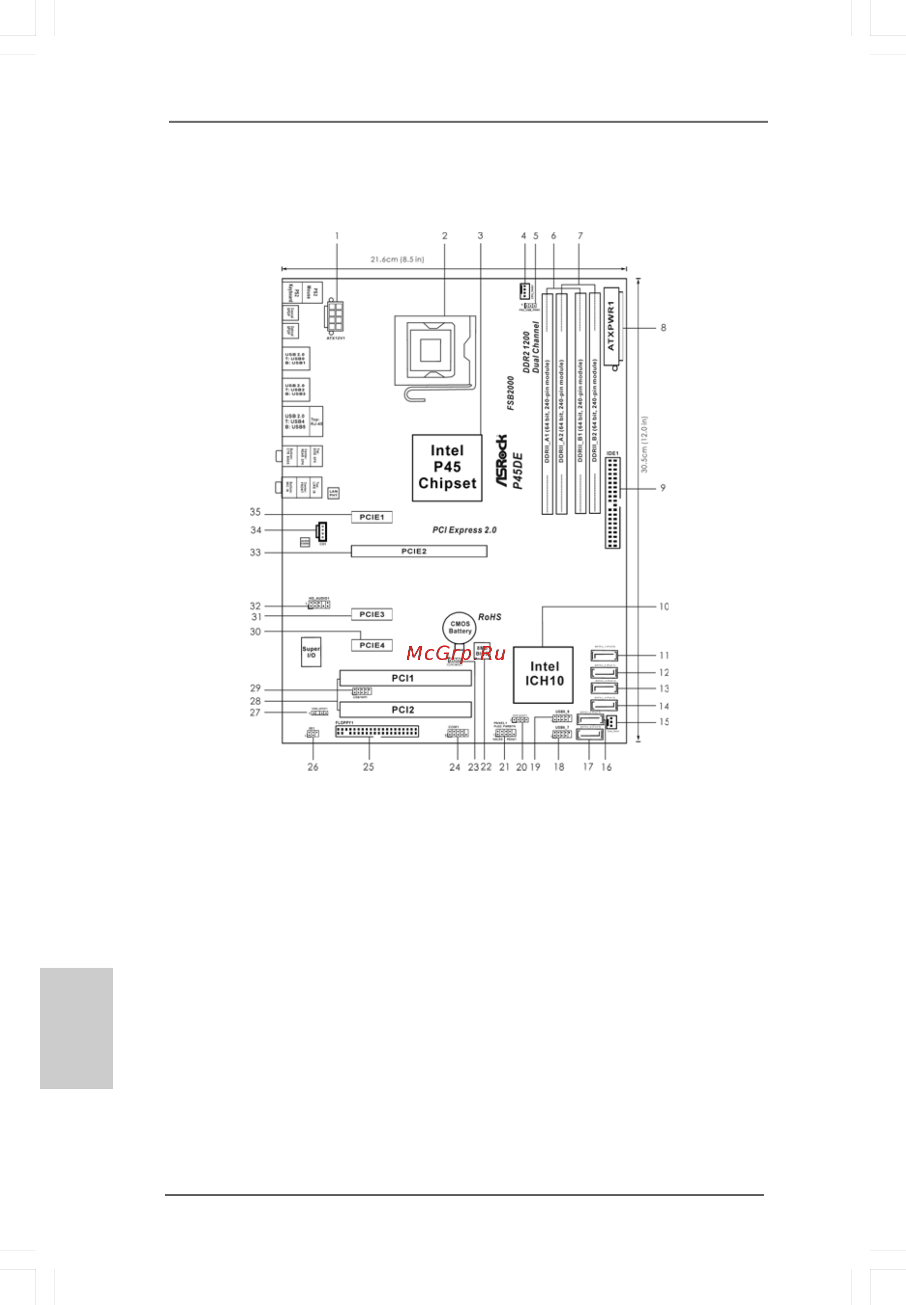 ASRock P45DE [2/167] Motherboard layout motherboard layout motherboard layout motherboard layout motherboard layout