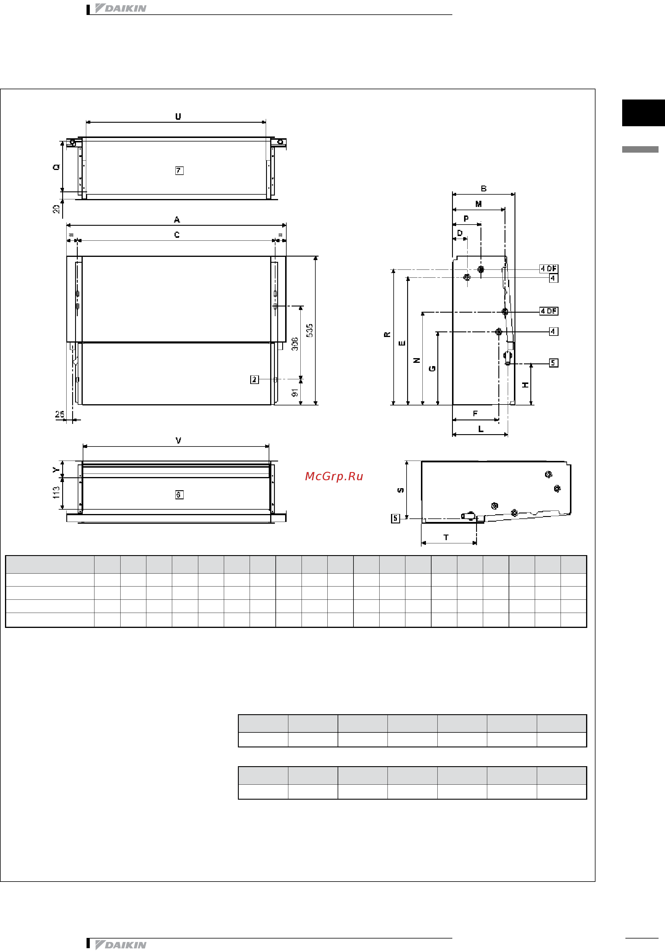 Daikin FWB03AT [33/109] Чертеж в масштабе и центр тяжести
