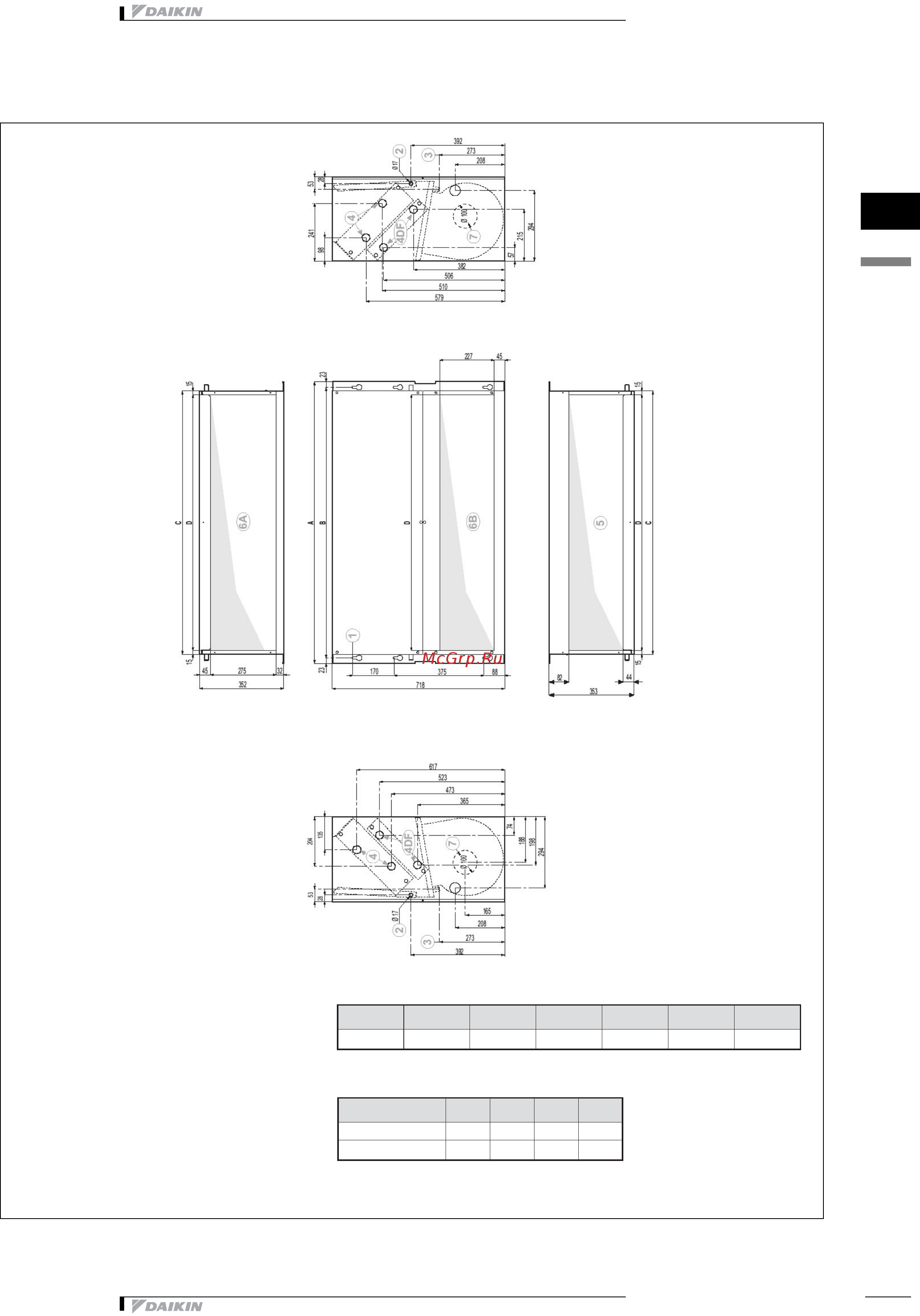 Daikin FWB03AT [67/109] Чертеж в масштабе и центр тяжести