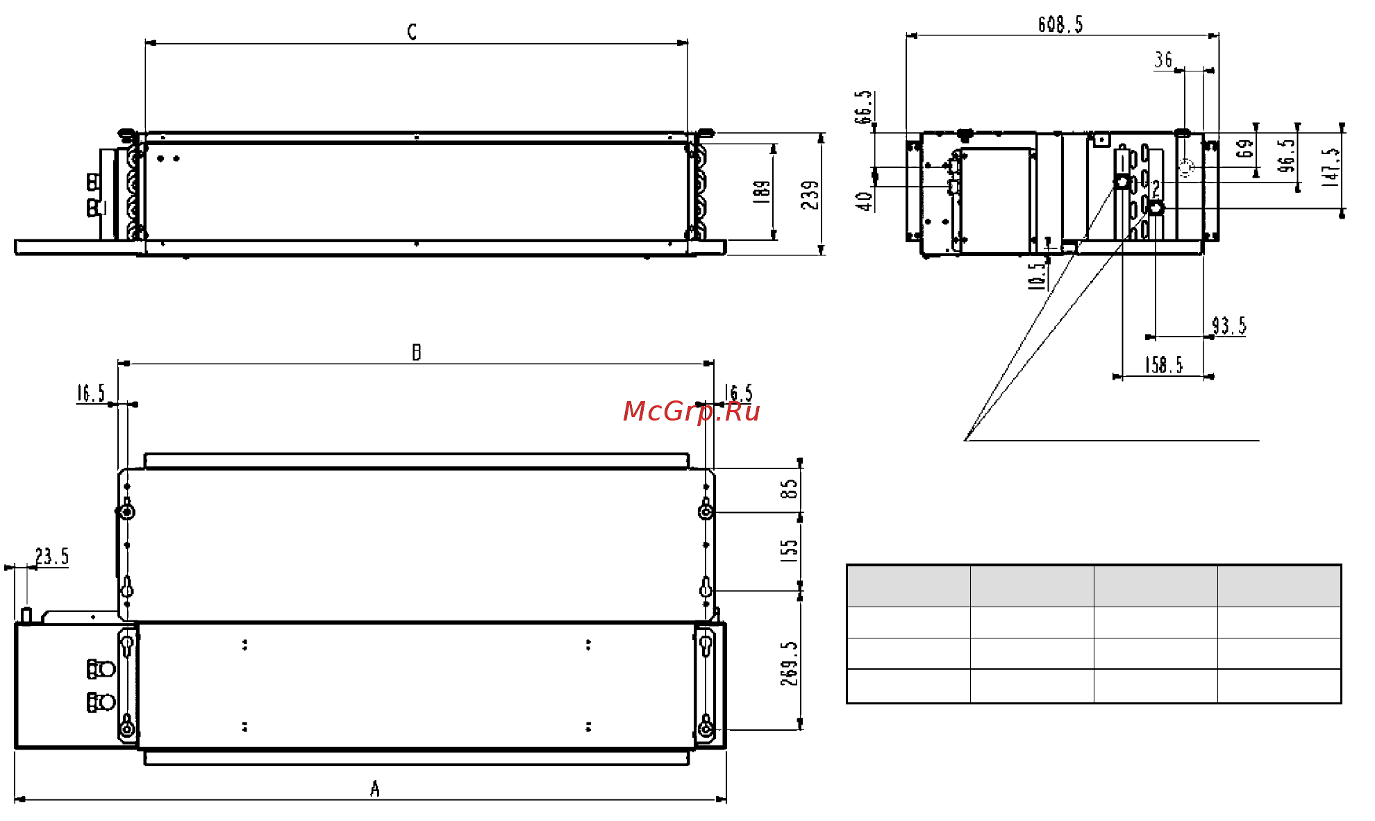 Daikin FWB02AT Размерные чертежи онлайн
