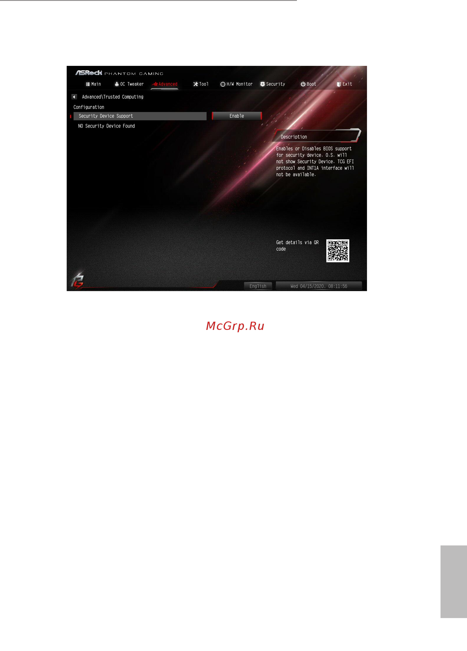 ASRock B550 Phantom Gaming 4/ac [75/90] Trusted computing