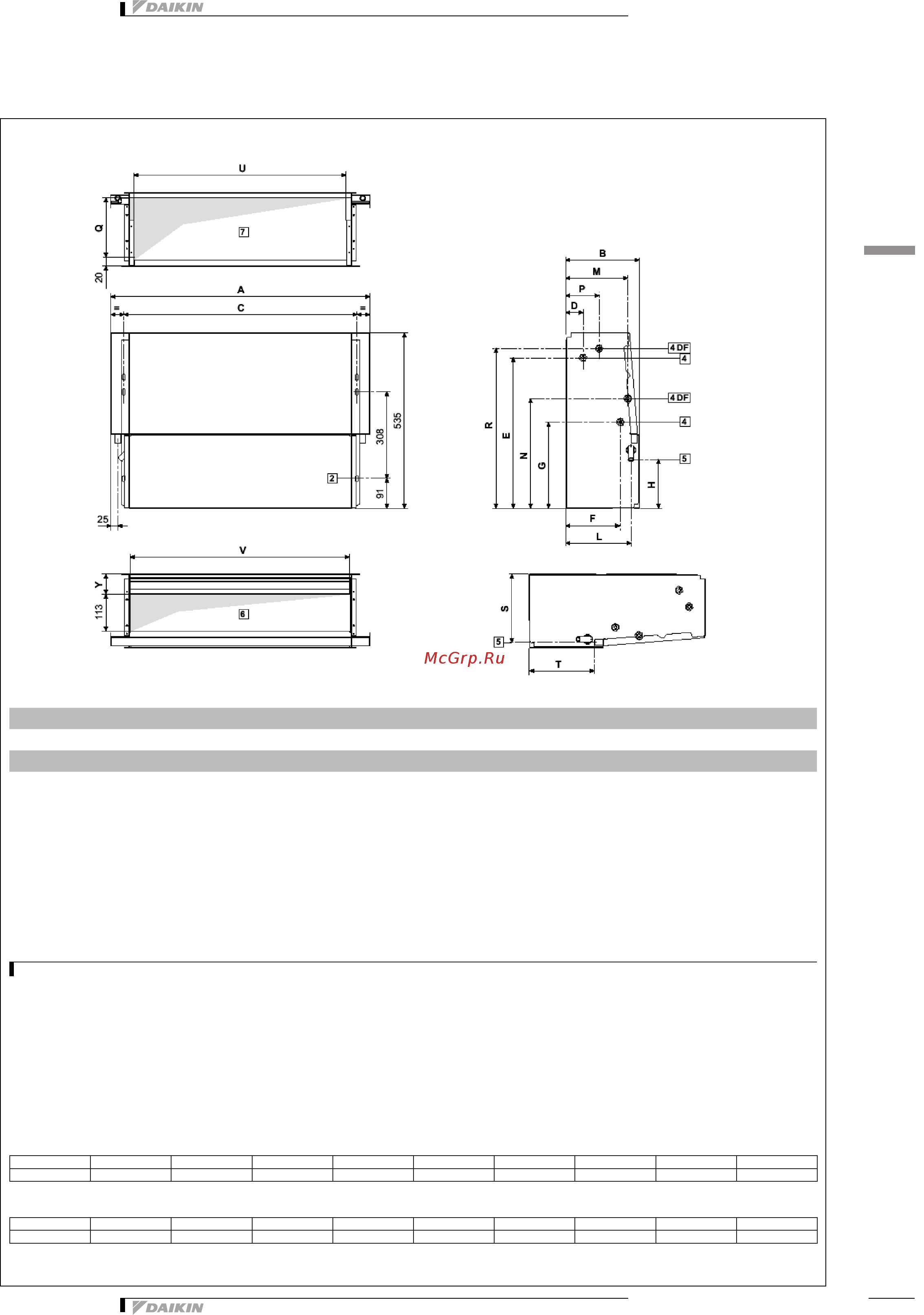 Daikin FWN04AT [37/47] 1 размерные чертежи