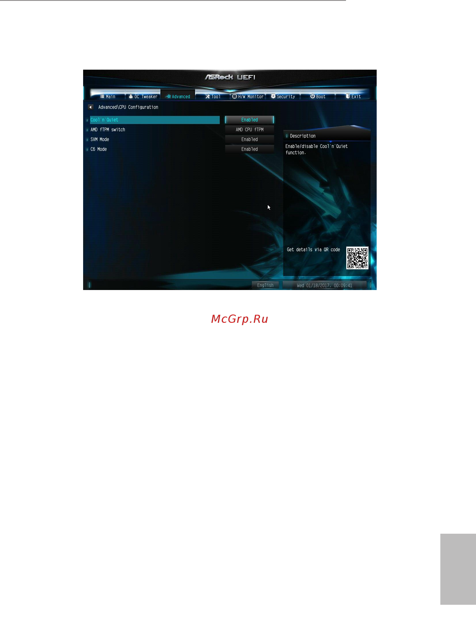 ASRock A320M Pro4 R2.0 [62/78] Cpu configuration