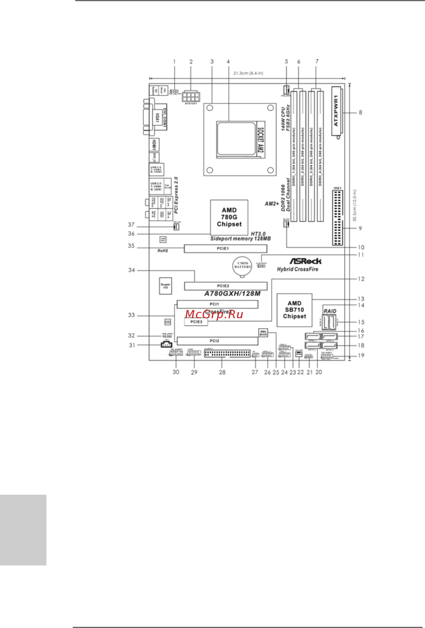 ASRock A780GXH/128M [2/176] Motherboard layout motherboard layout motherboard layout motherboard layout motherboard layout