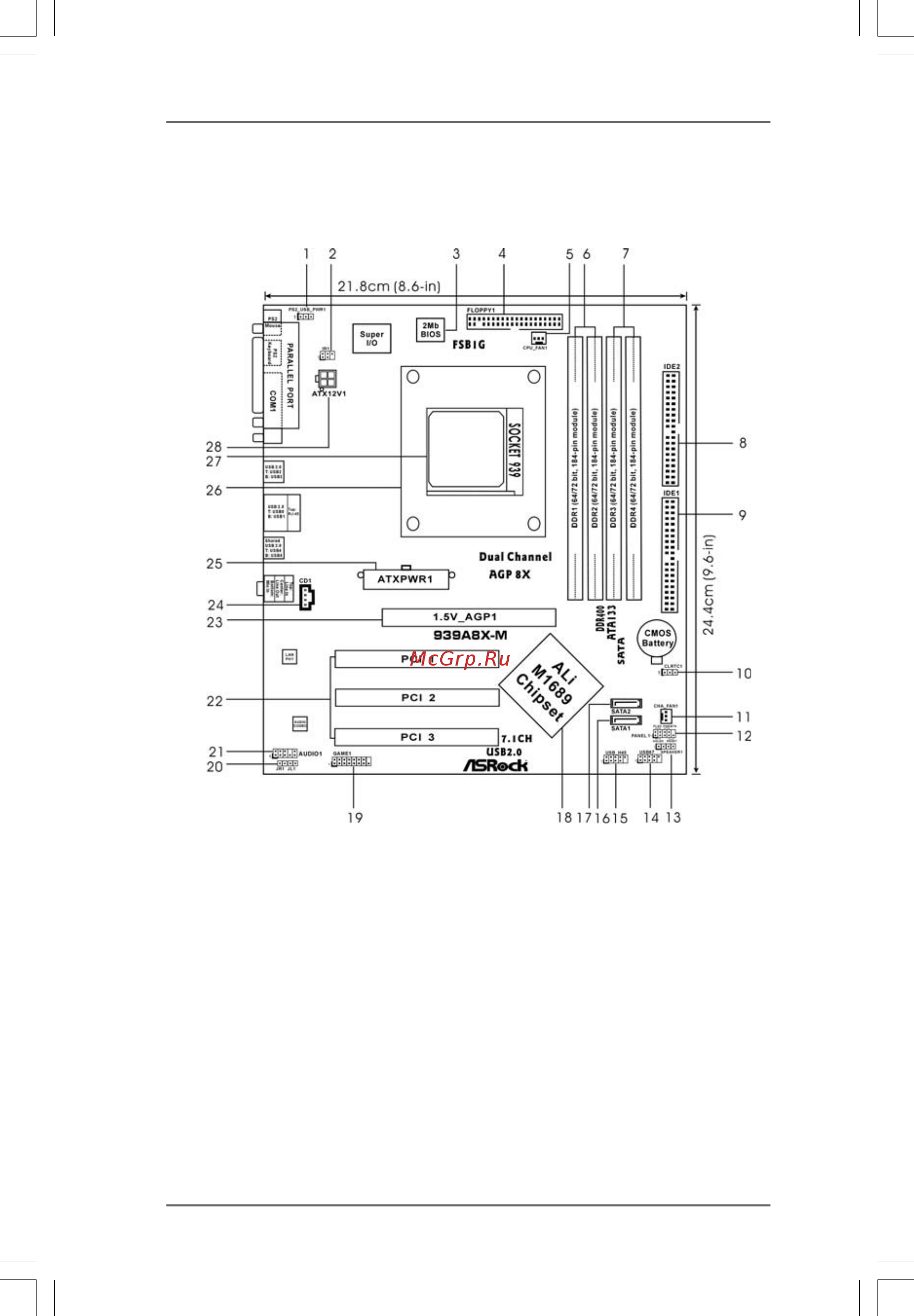 ASRock 939A8X-M [8/37] 1 1 1 1 motherboard layout motherboard layout motherboard layout motherboard layout motherboard layout