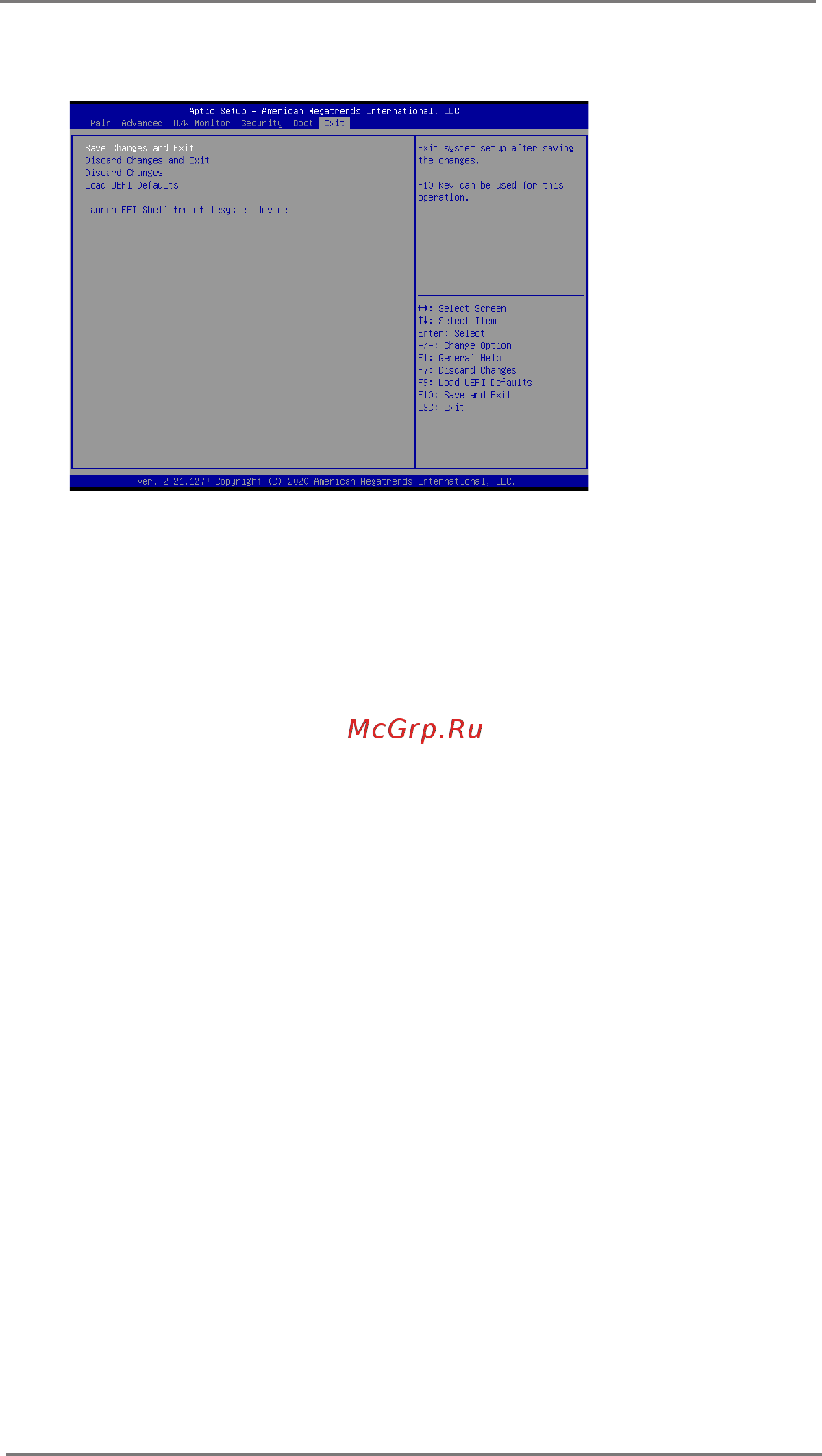 ASRock IMB-1313 [45/46] Exit screen