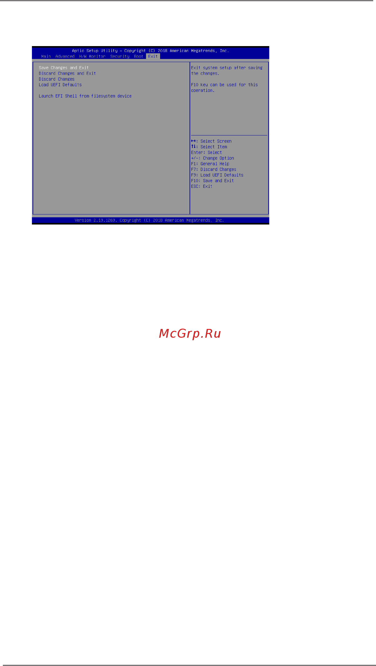 ASRock IMB-1213 [41/42] Exit screen