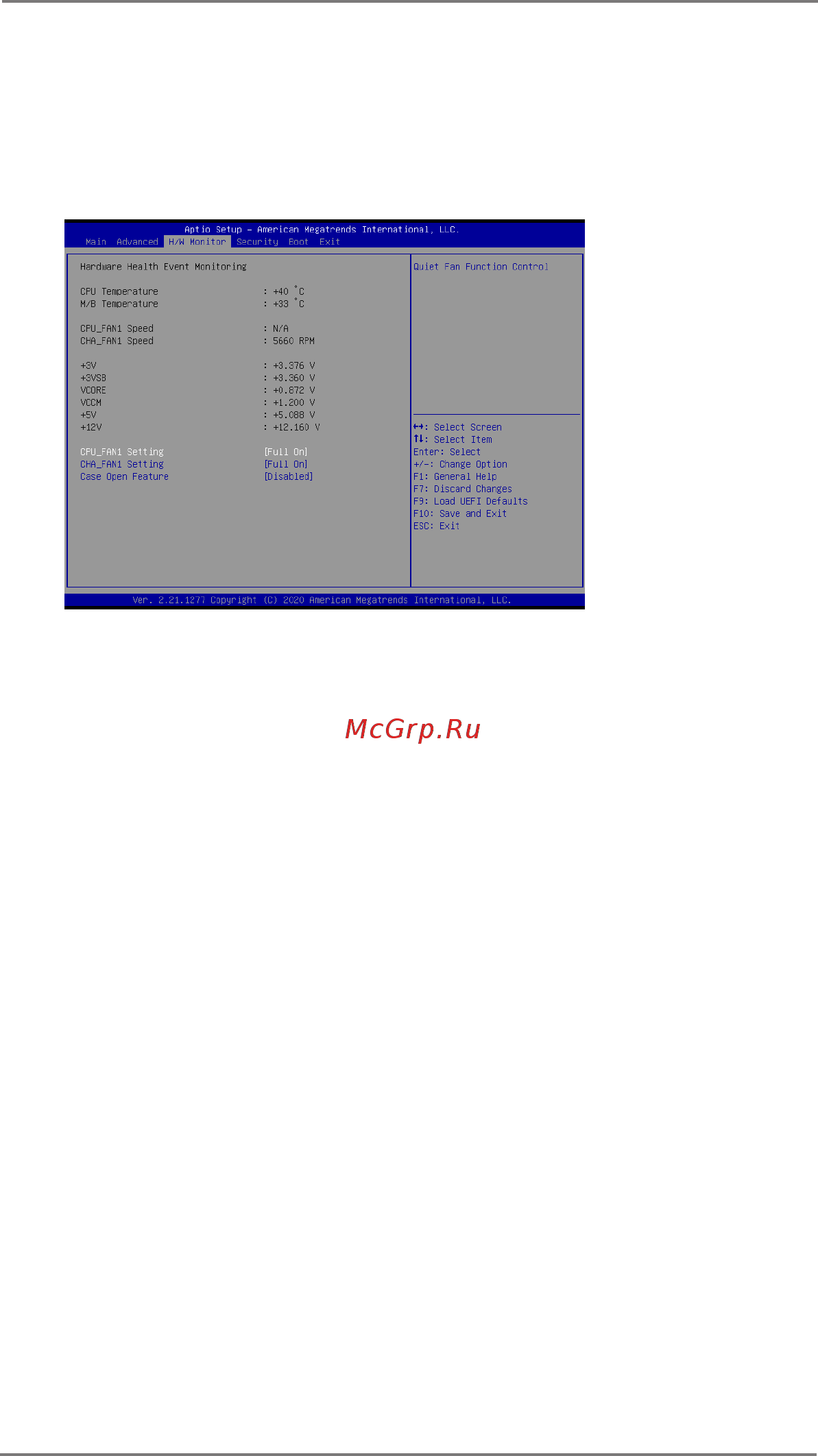 ASRock IMB-X1222-WV [38/43] Hardware health event monitoring screen