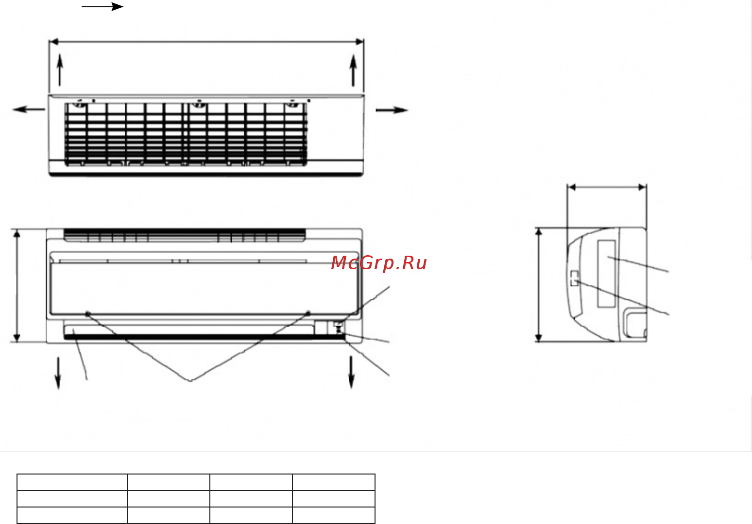 Daikin FWT03CATNMV1 Размерные чертежи онлайн