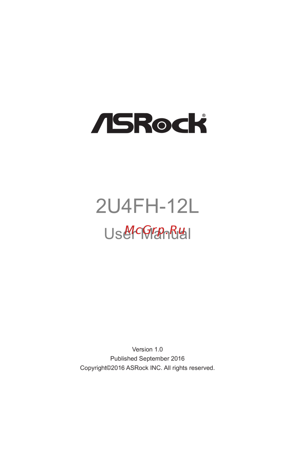 ASRock 2U4FH-12L Инструкция