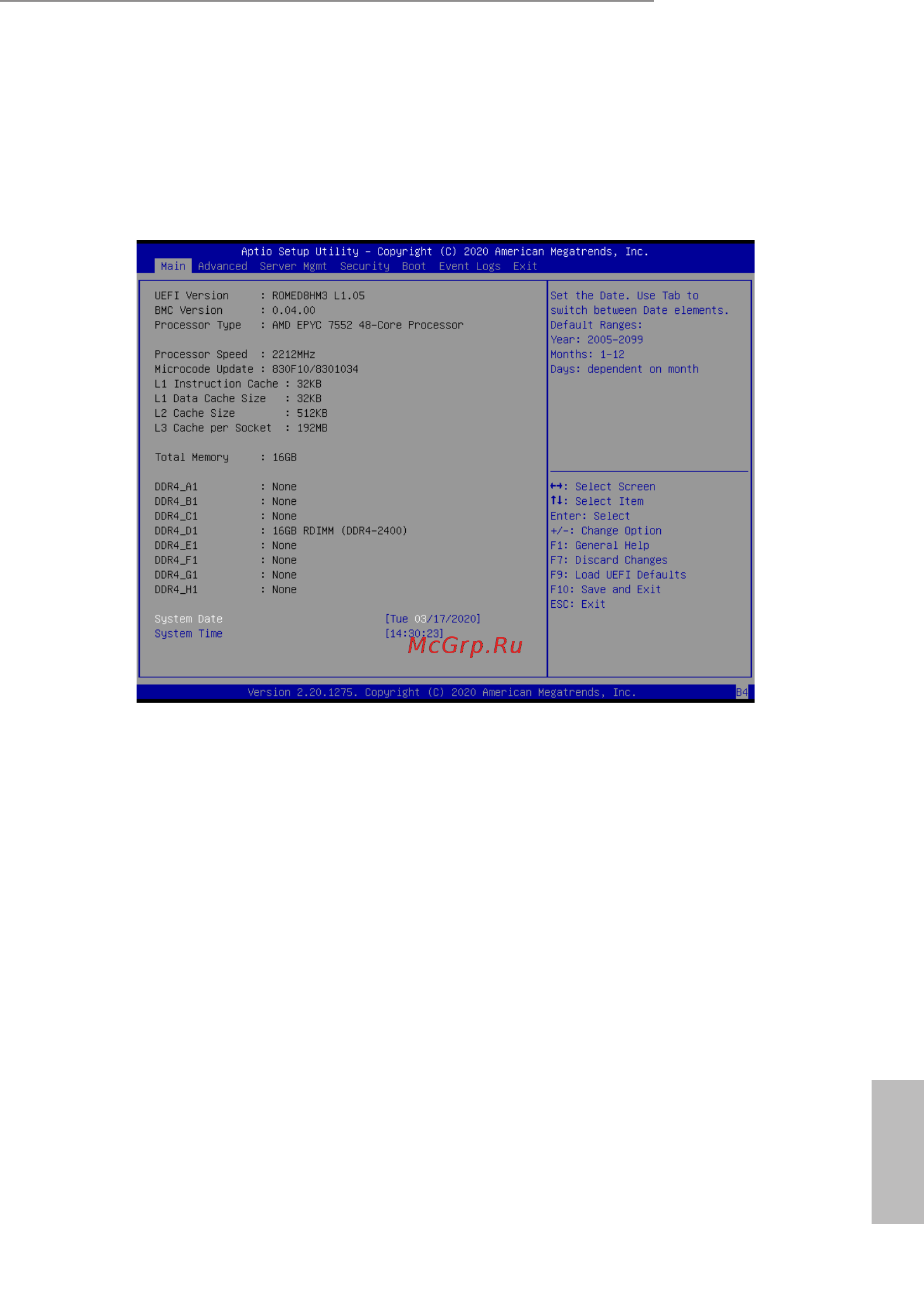 ASRock ROMED8HM3 [39/77] Main screen