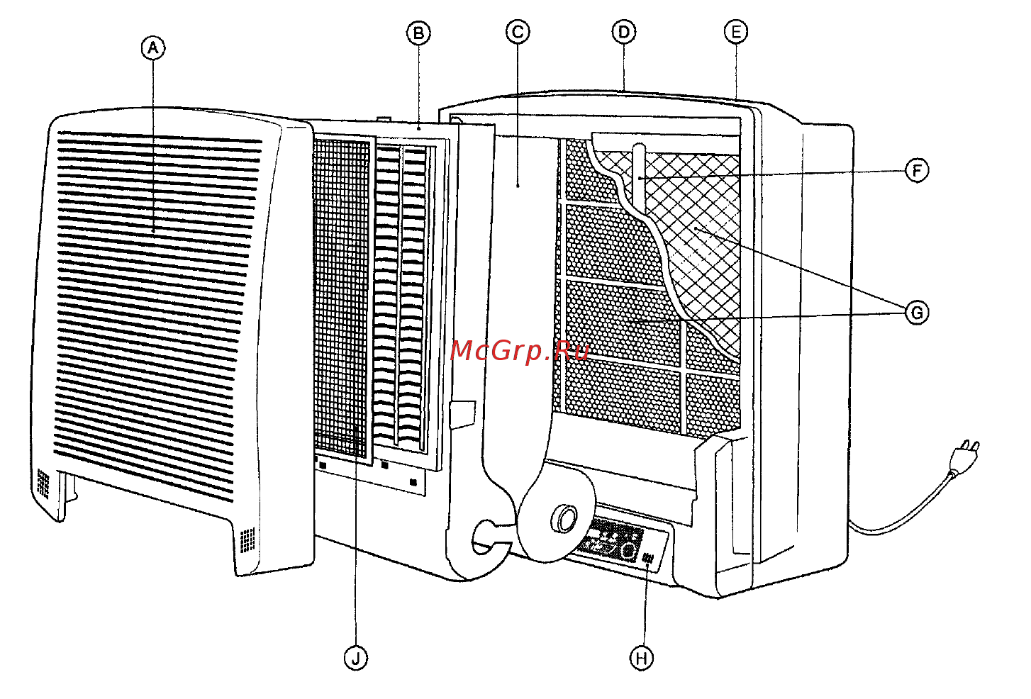 Daikin MC401VE [3/21] Наименование и функции составных частей воздухоочистителя